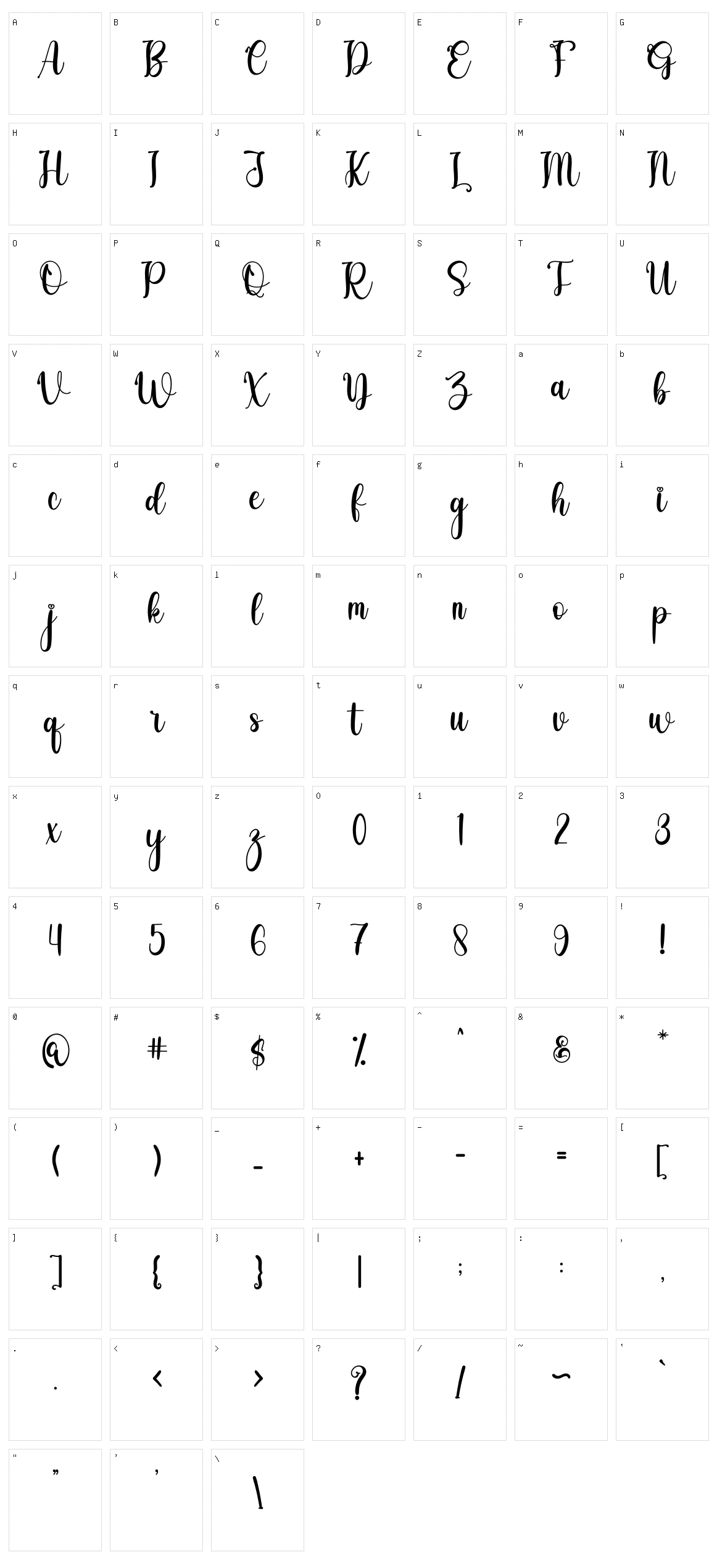 Buttermilk Character Set
