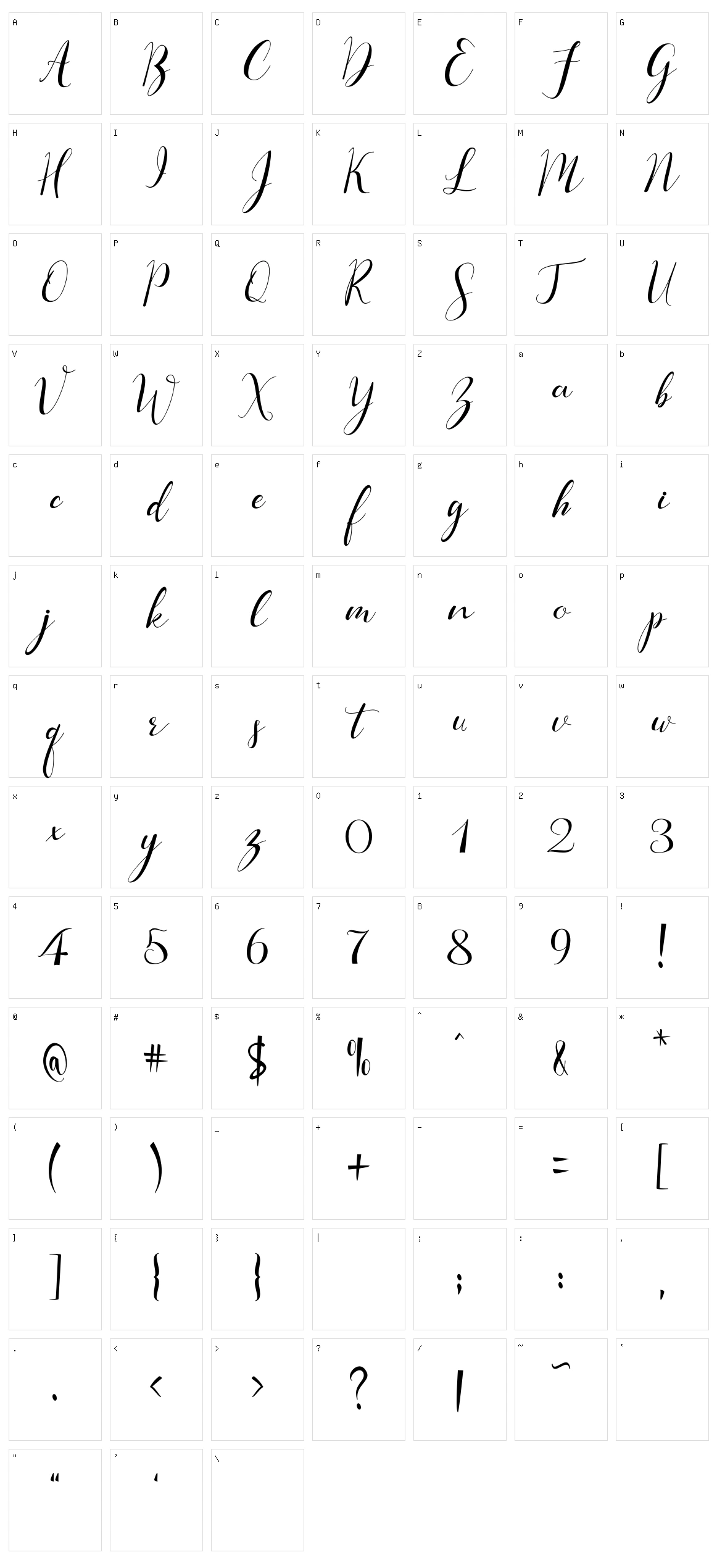 Buttherfly Character Set