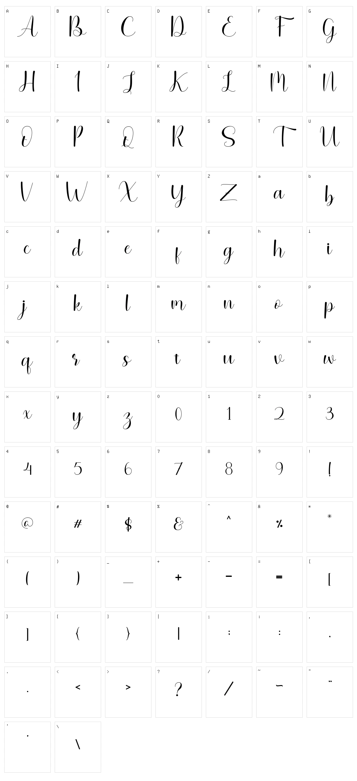Cabilla Character Set