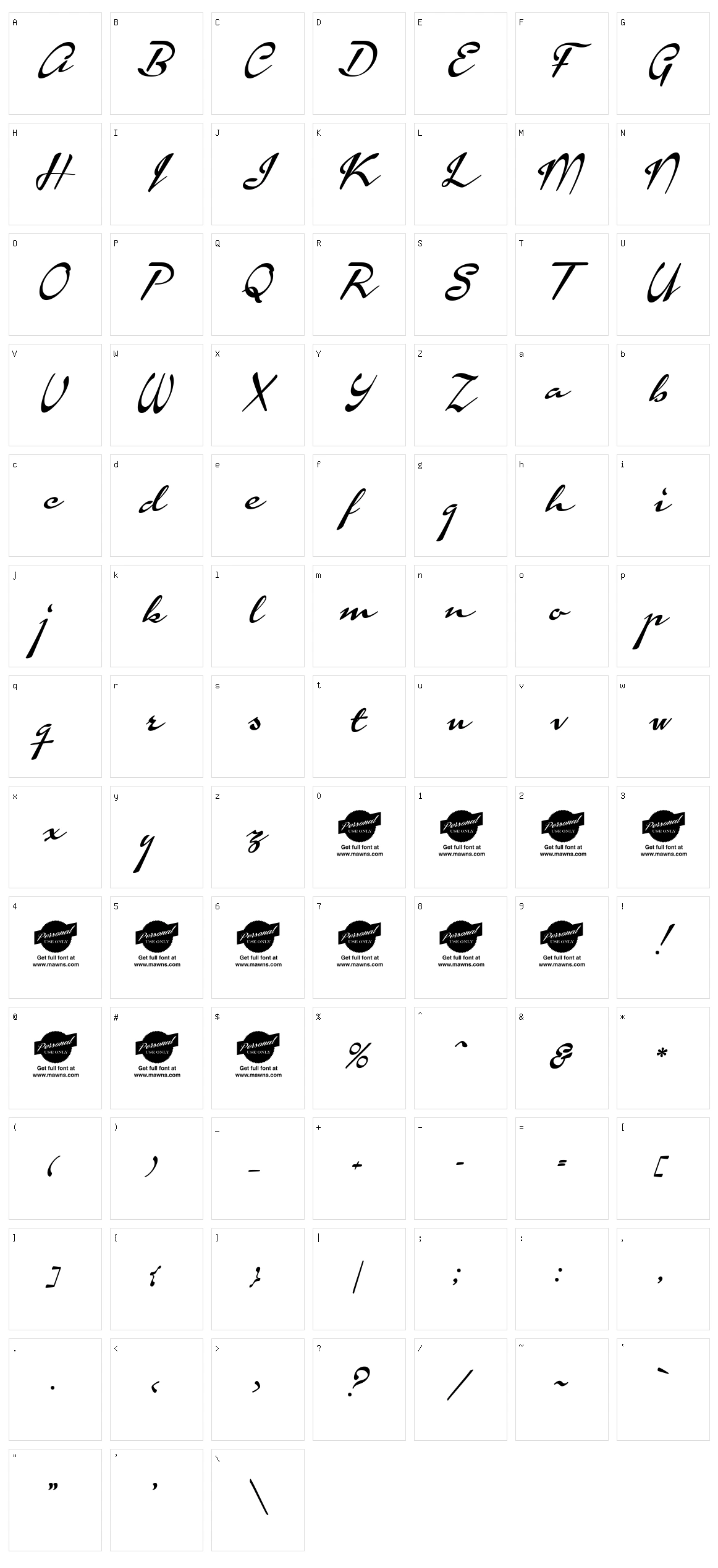 Calendary Hands Character Set