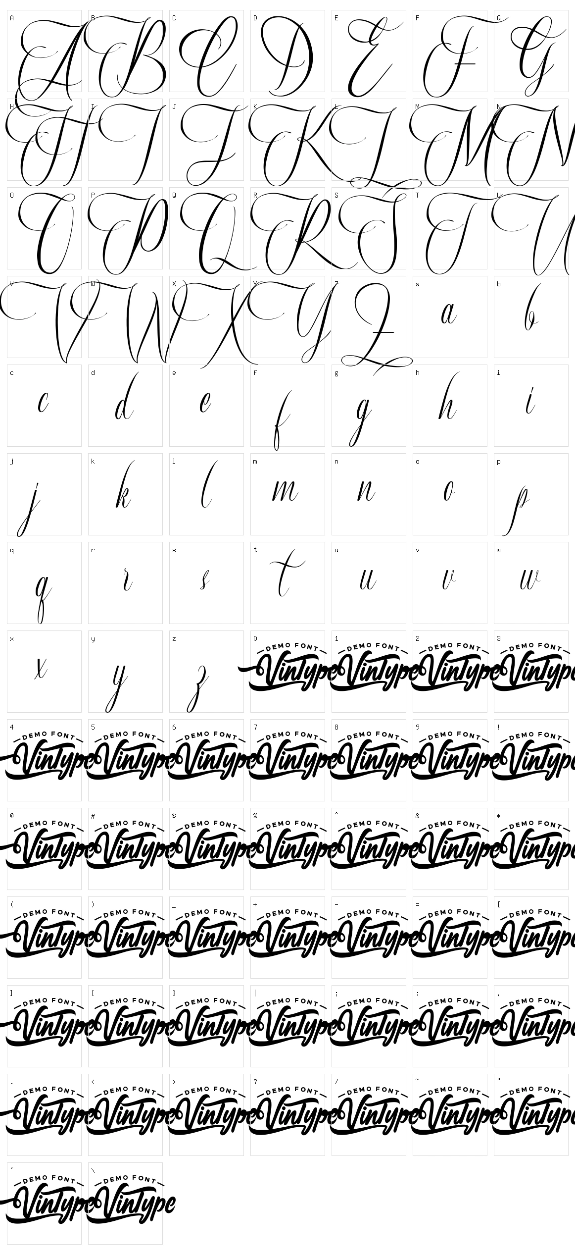 Calianda Character Set