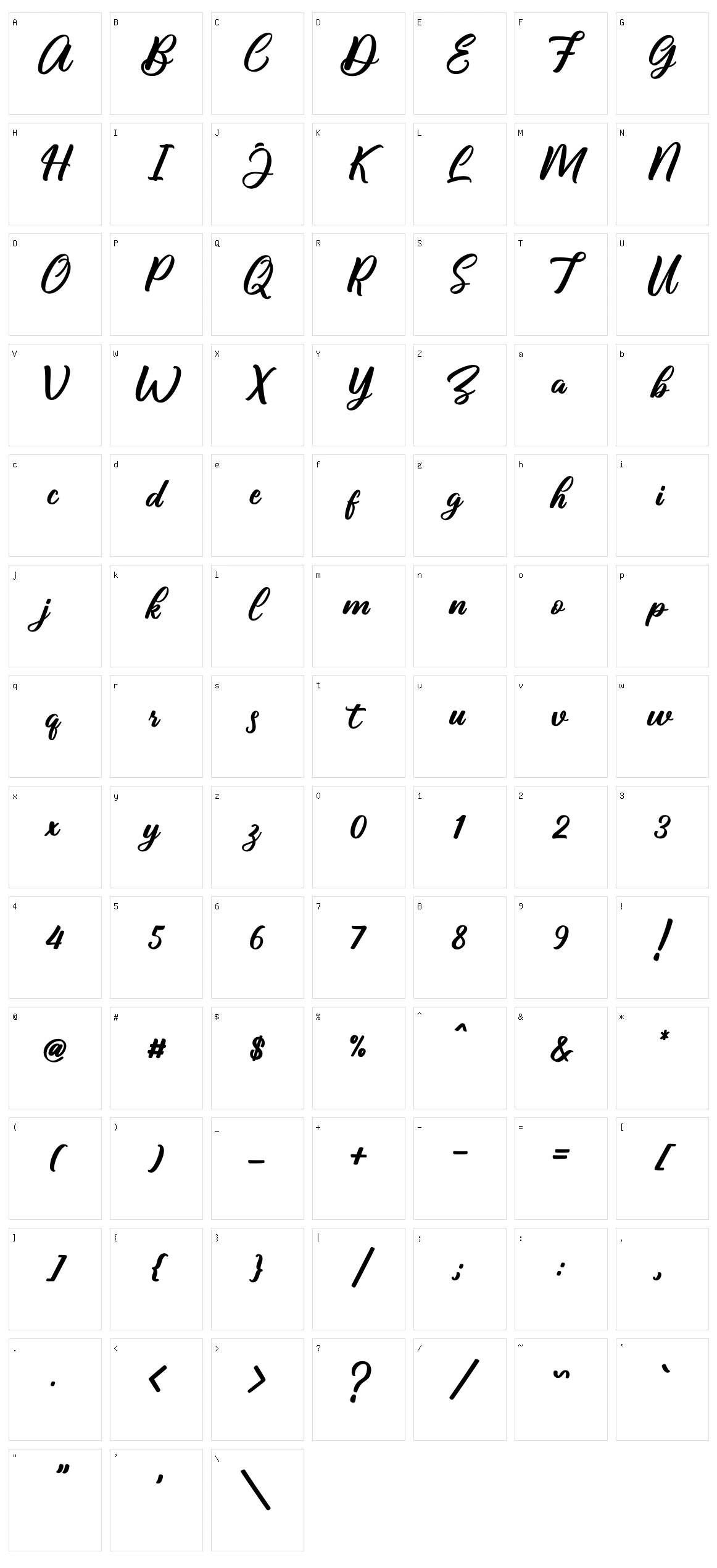 Caliyan Character Set