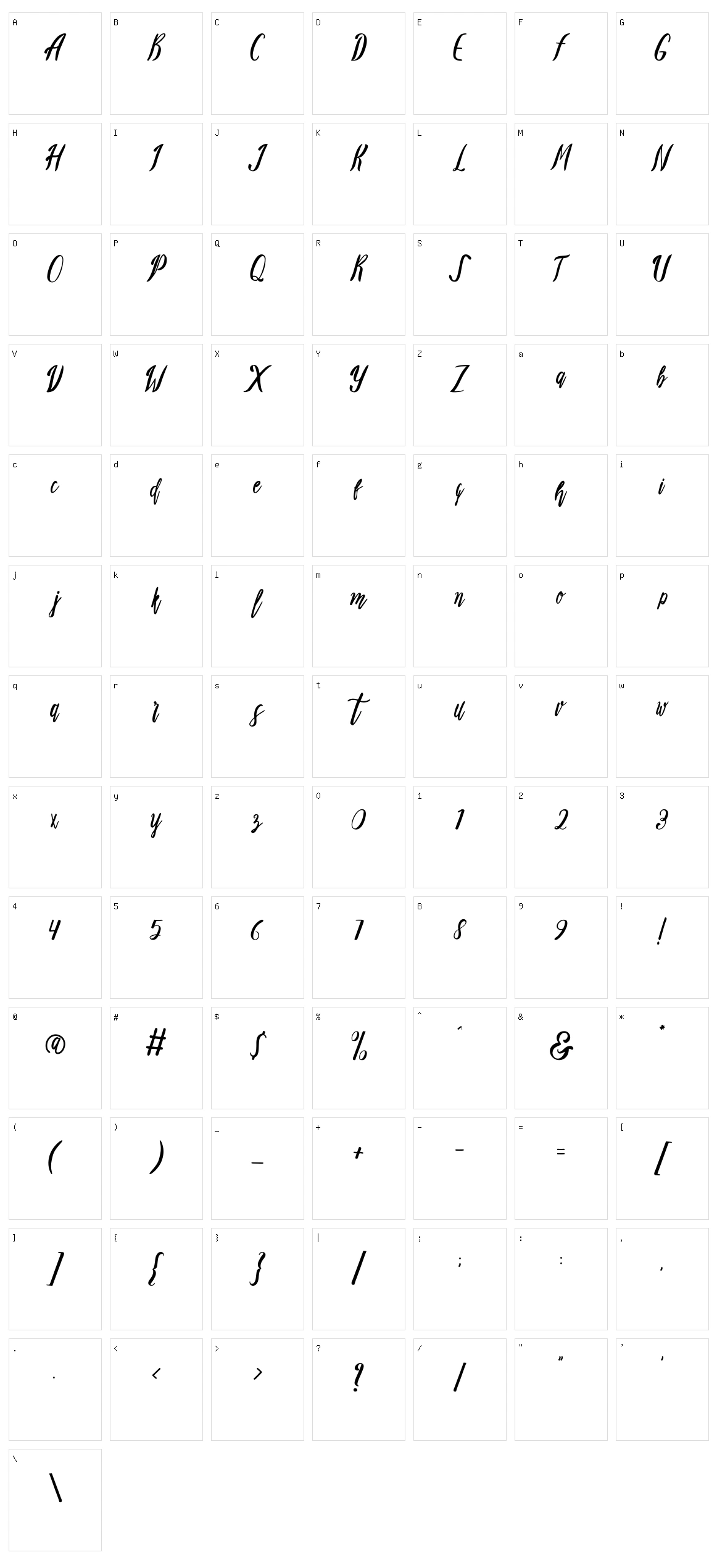 Callera Character Set