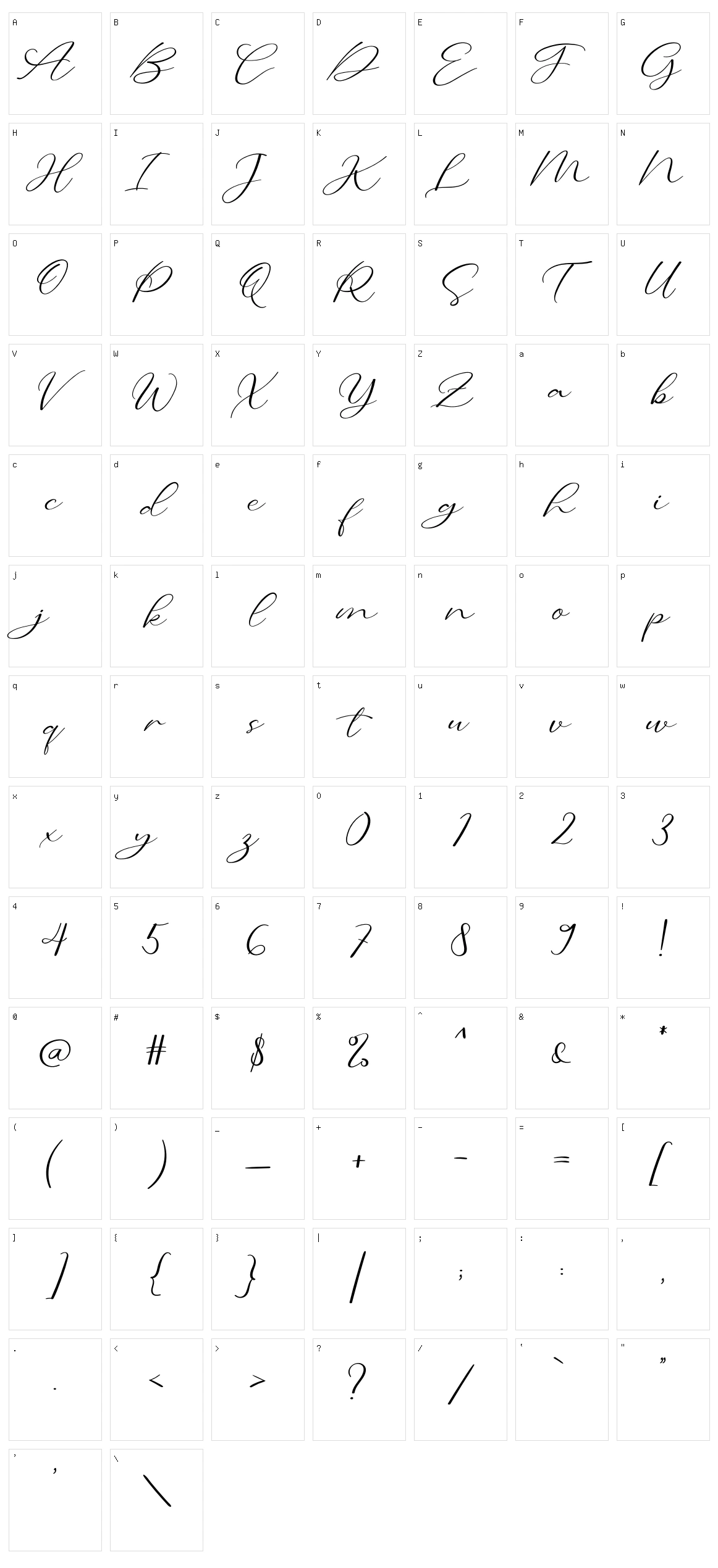 Calligraphy Character Set