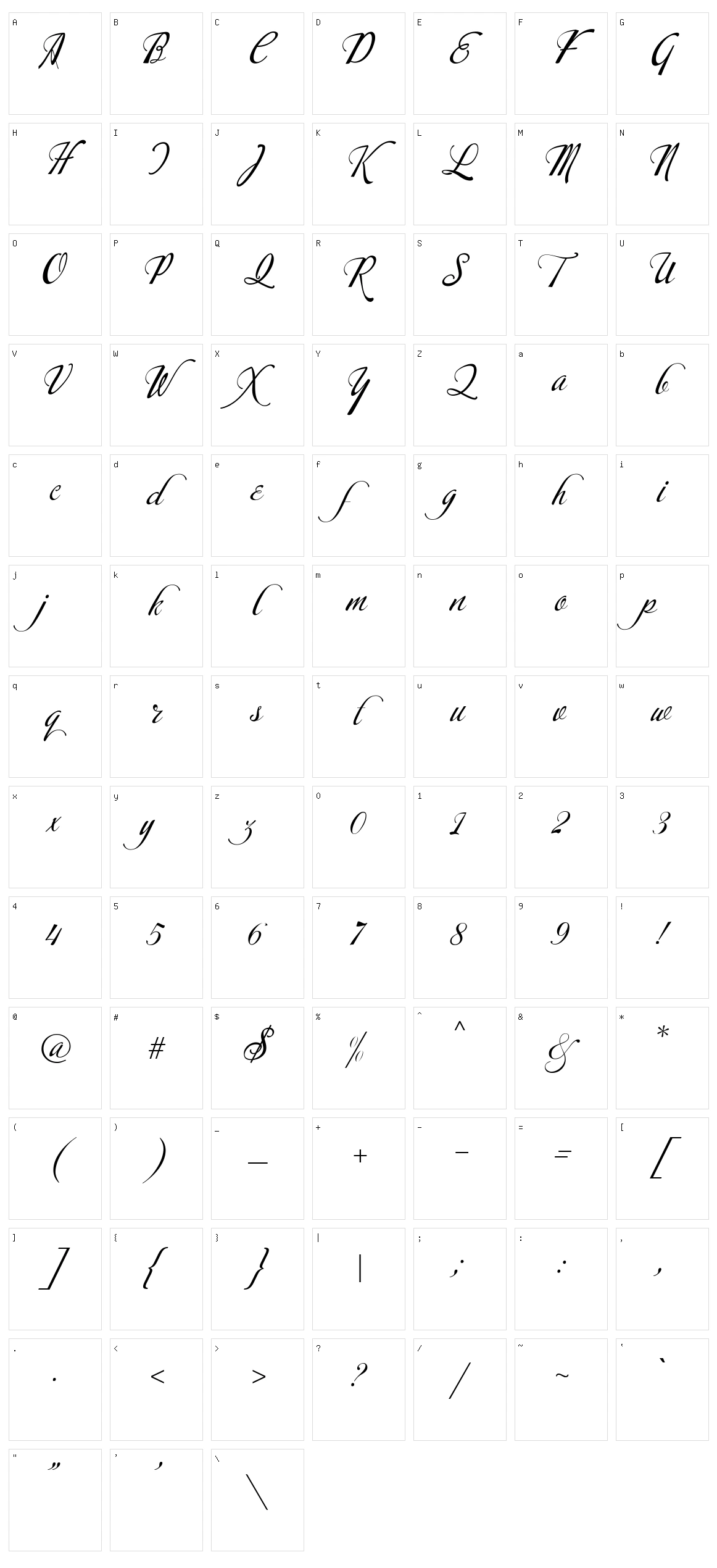 Calligraphy Character Set