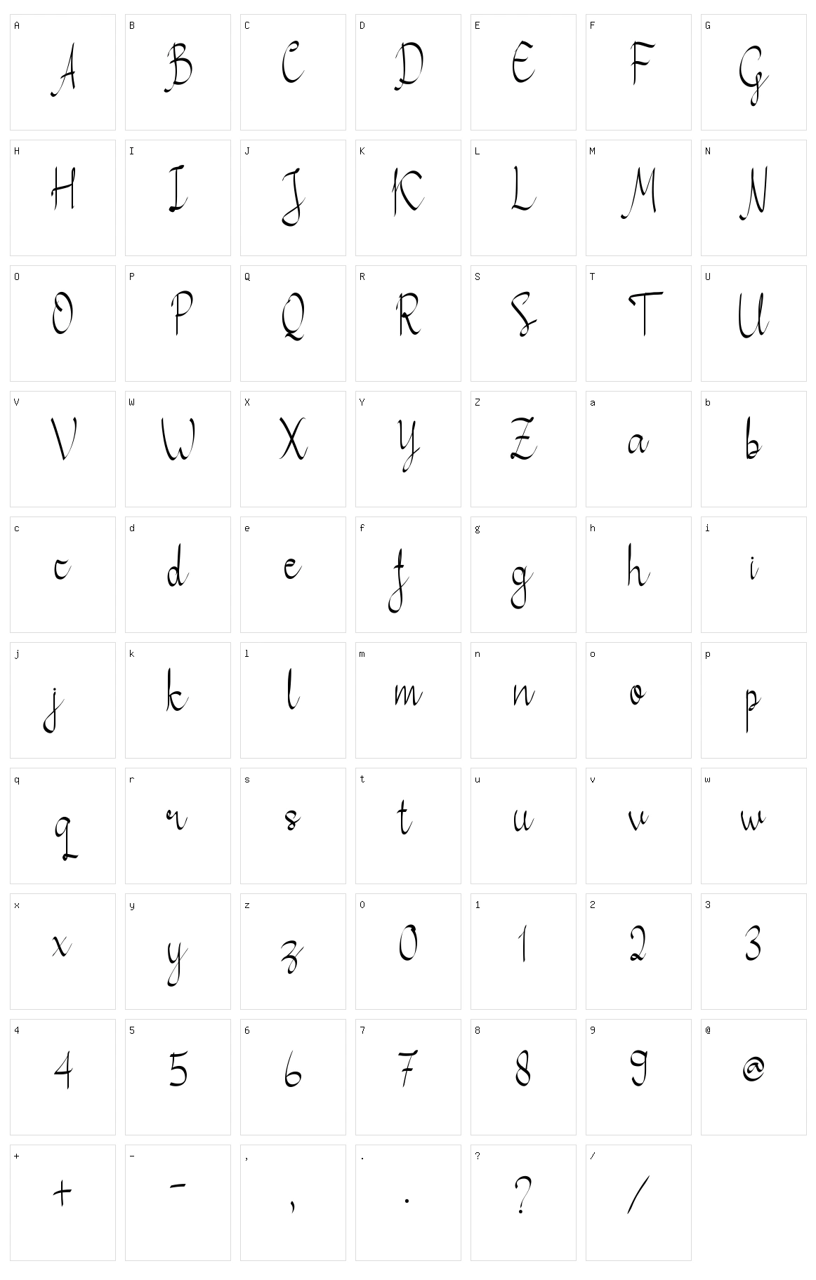 Callita Character Set
