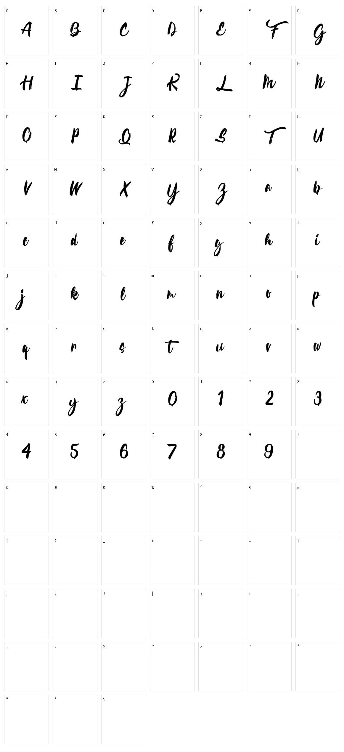 Calypsoka Character Set