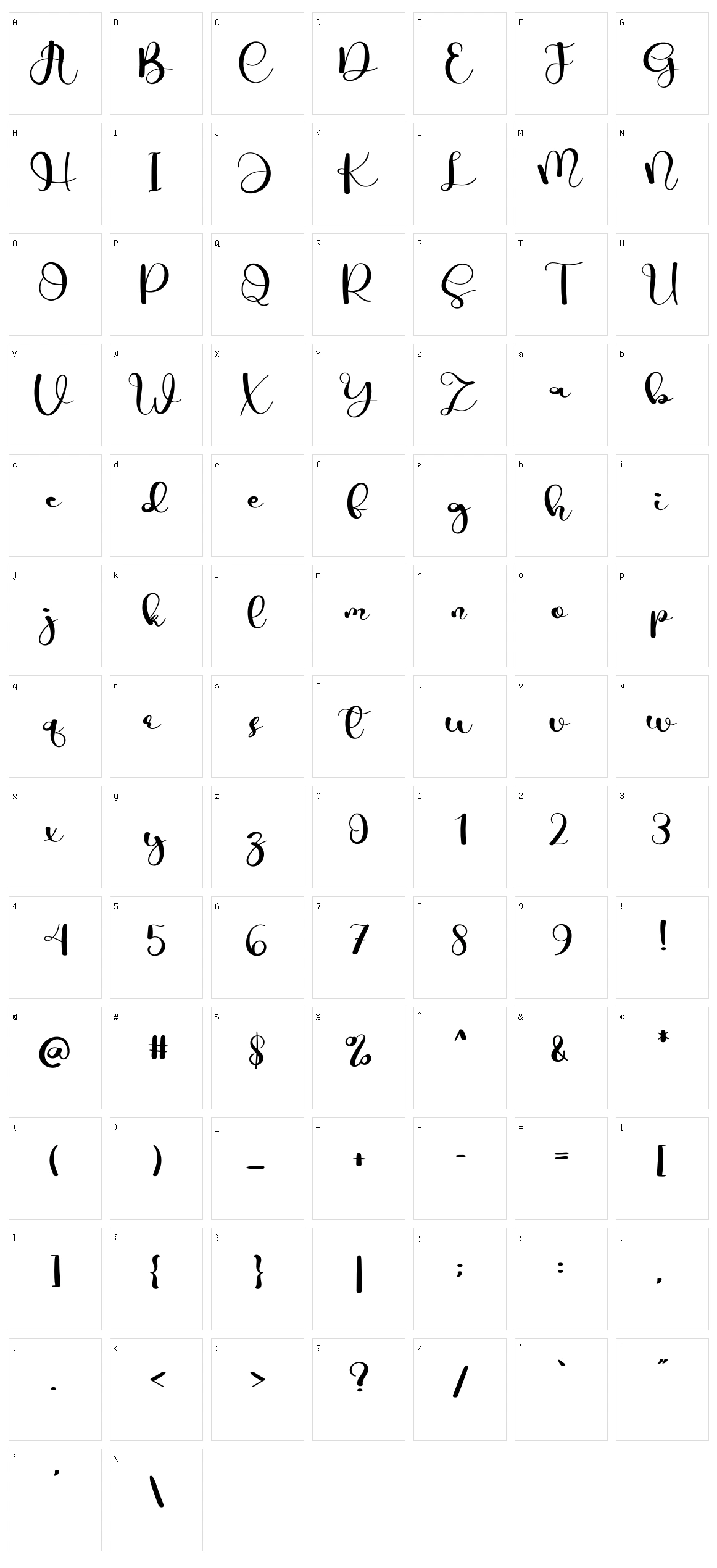 Camello Character Set