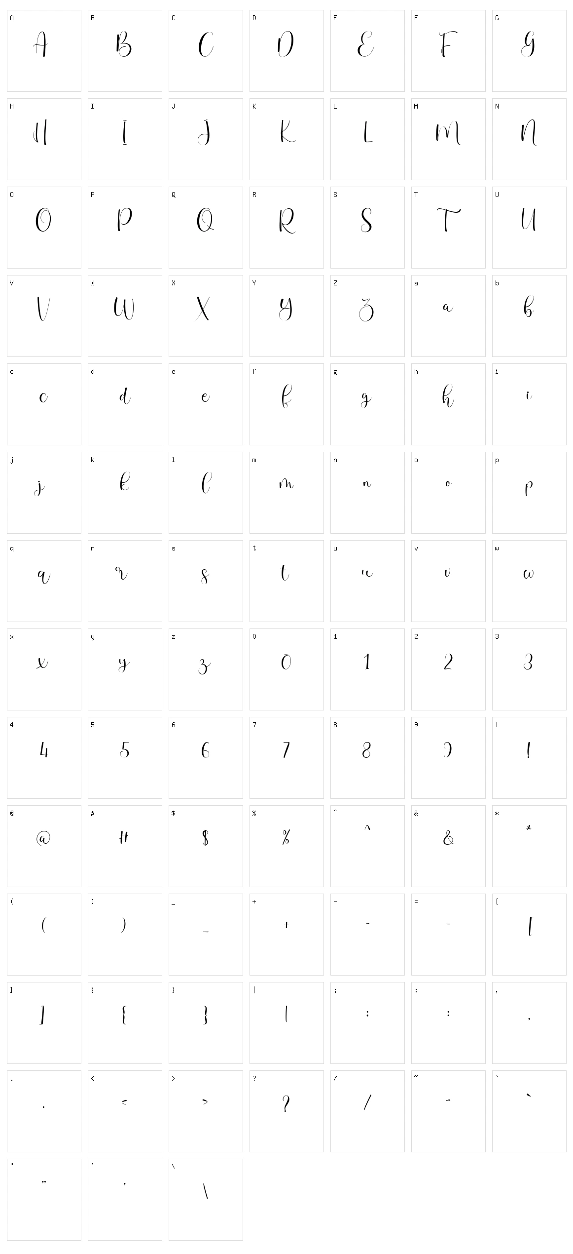 Cameta Cuttes Character Set