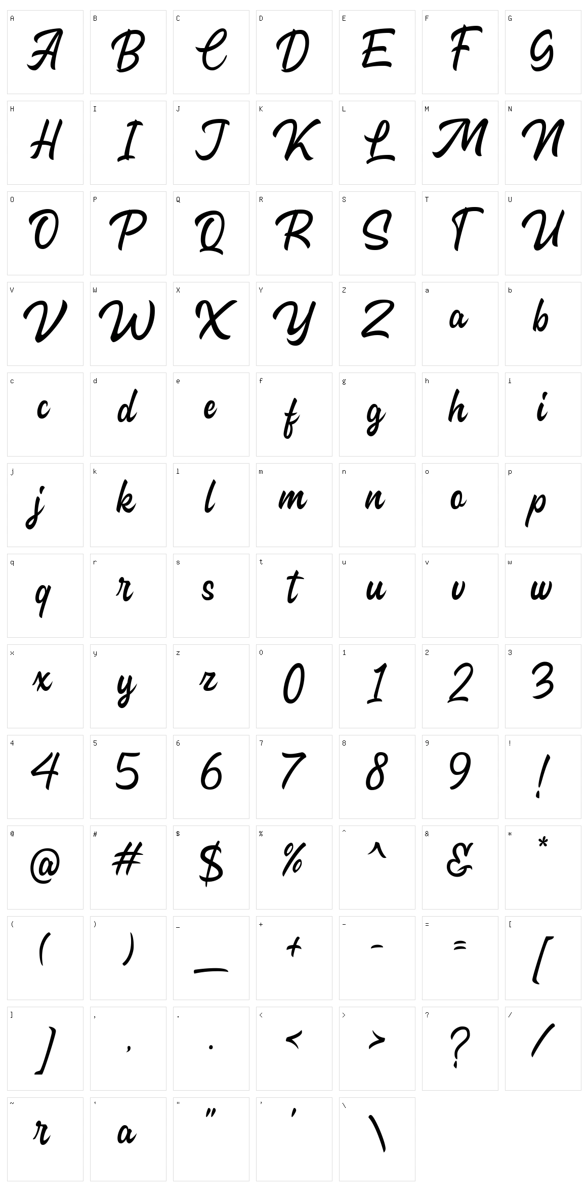 Capenhood Handletter Character Set