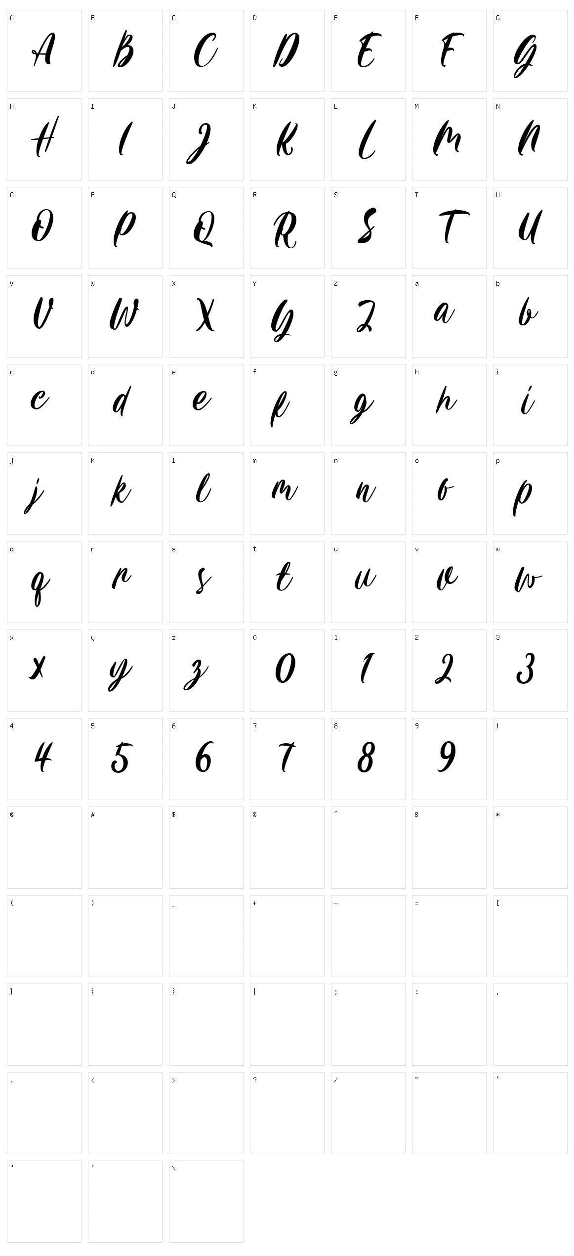 Carily Character Set