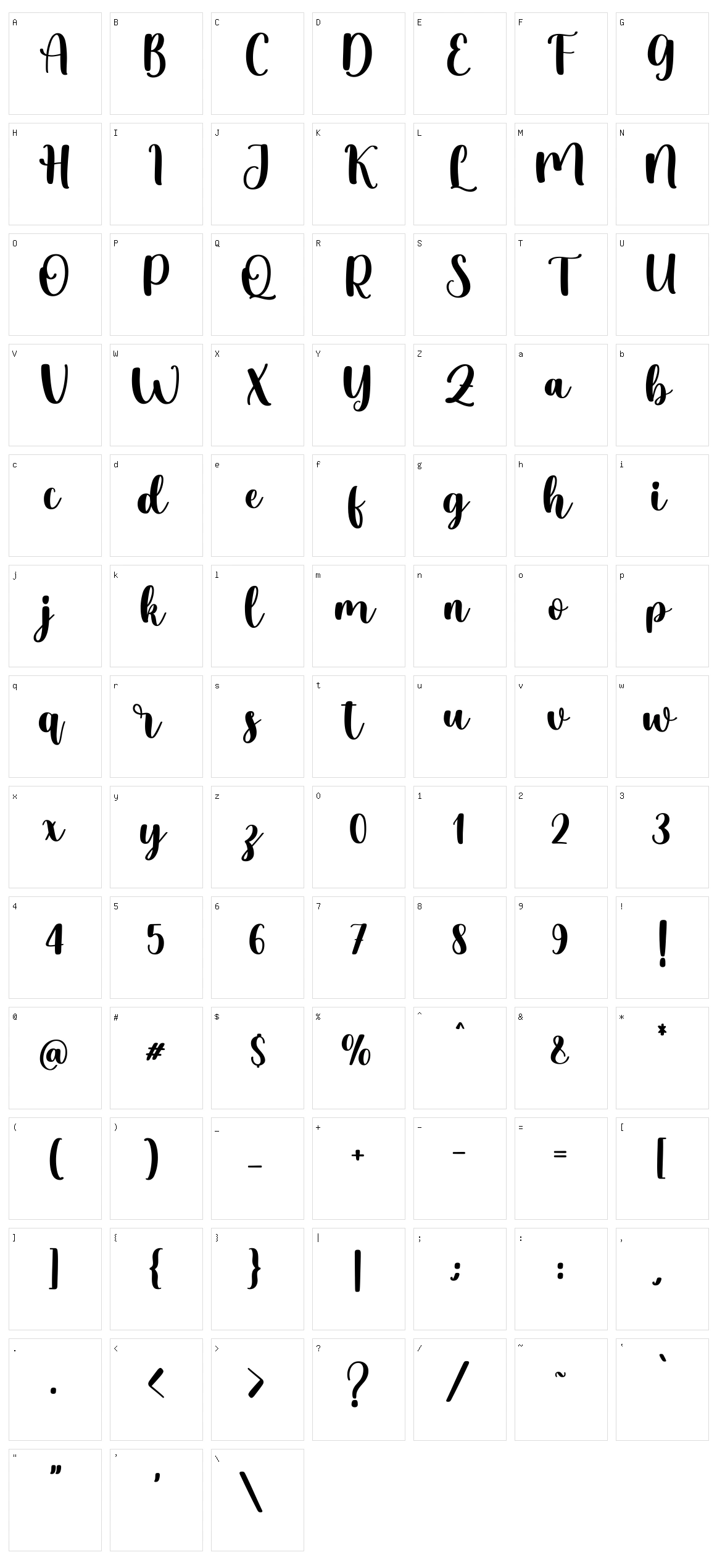 Carlyne Character Set