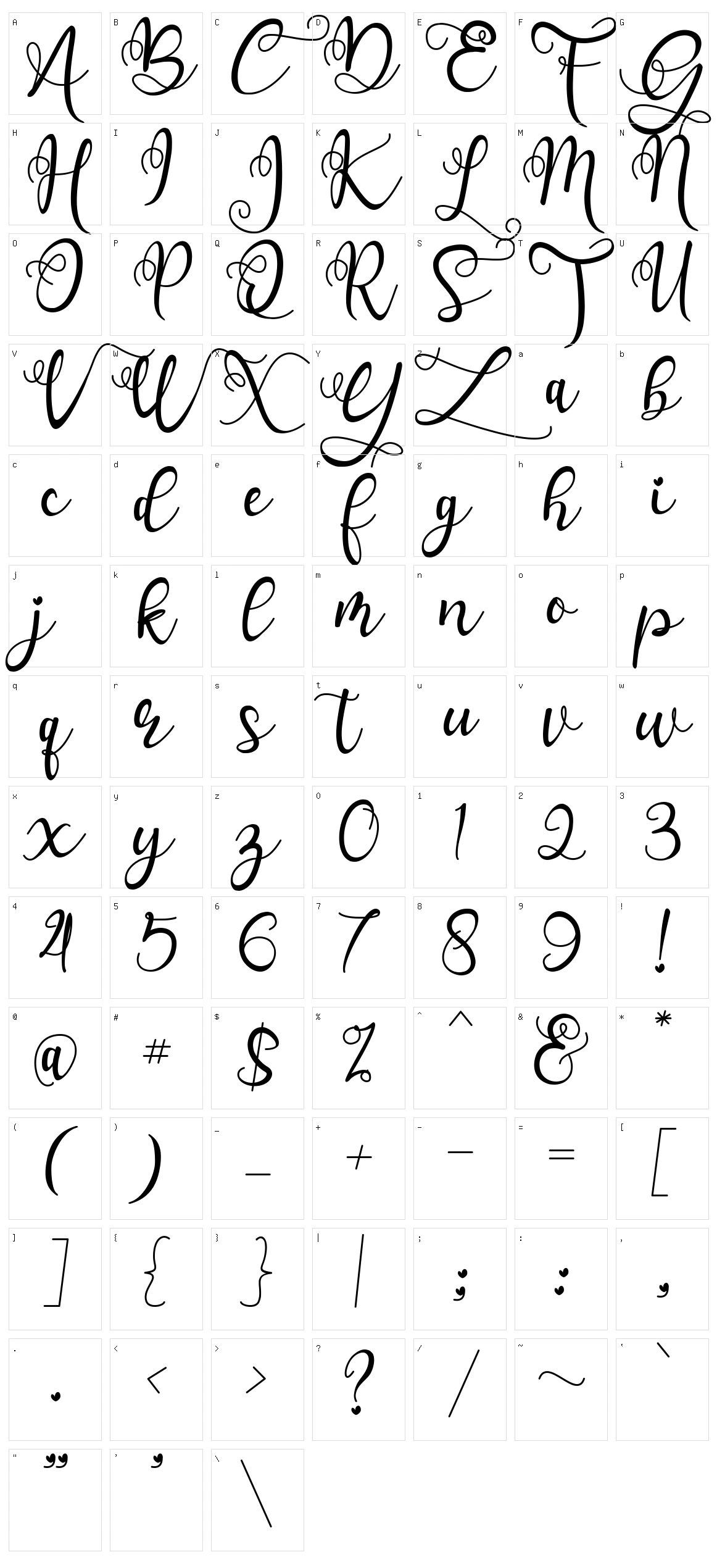 Carmelio Character Set