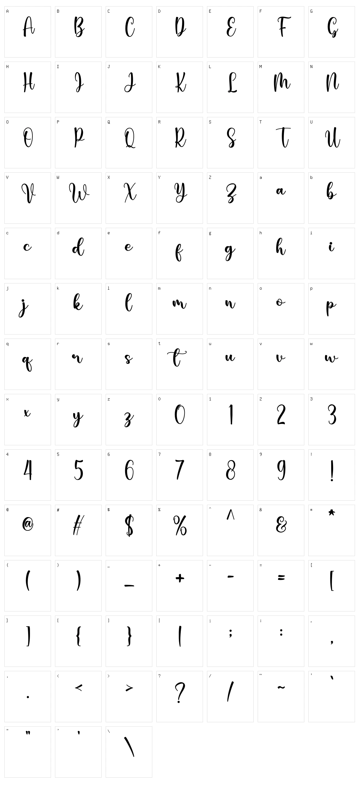 Catalina Character Set