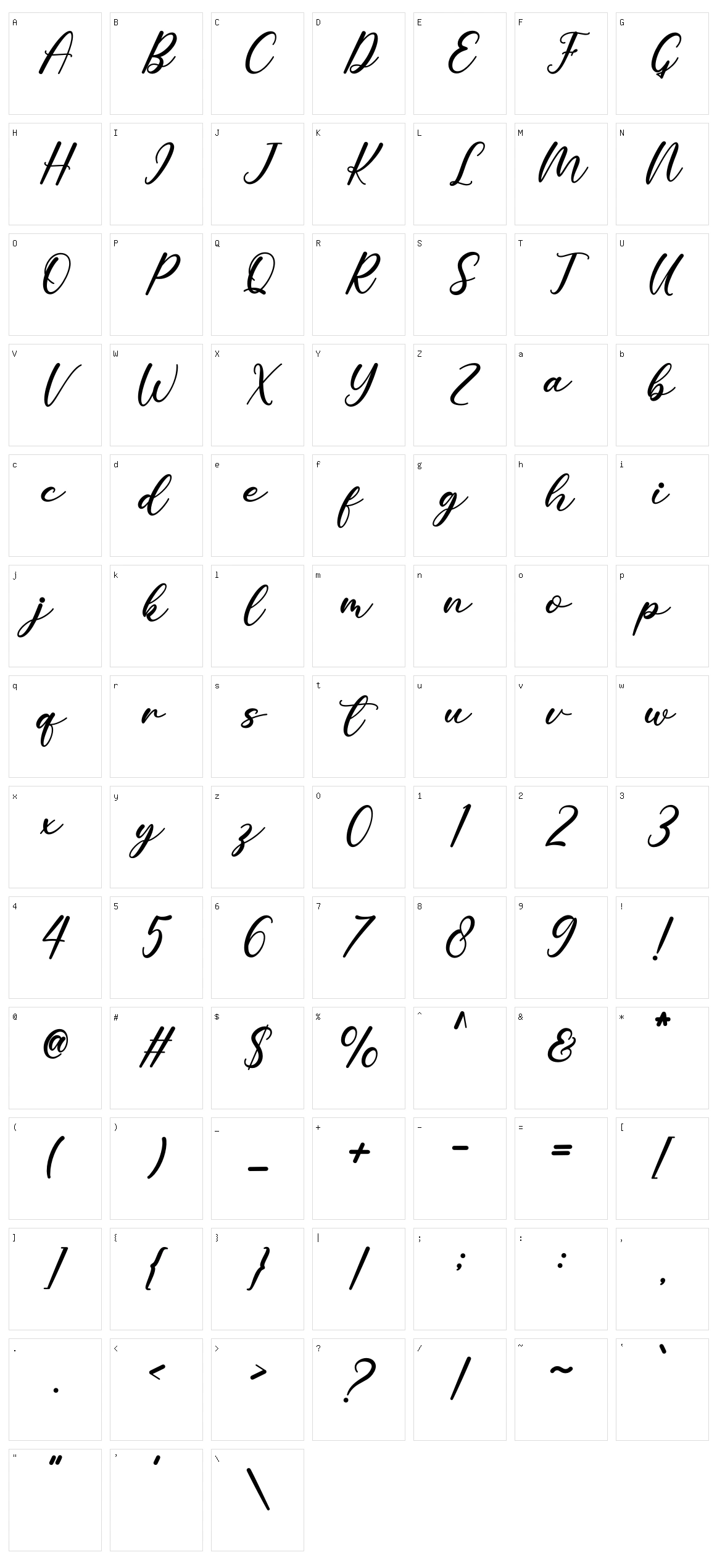 Cathalia Character Set