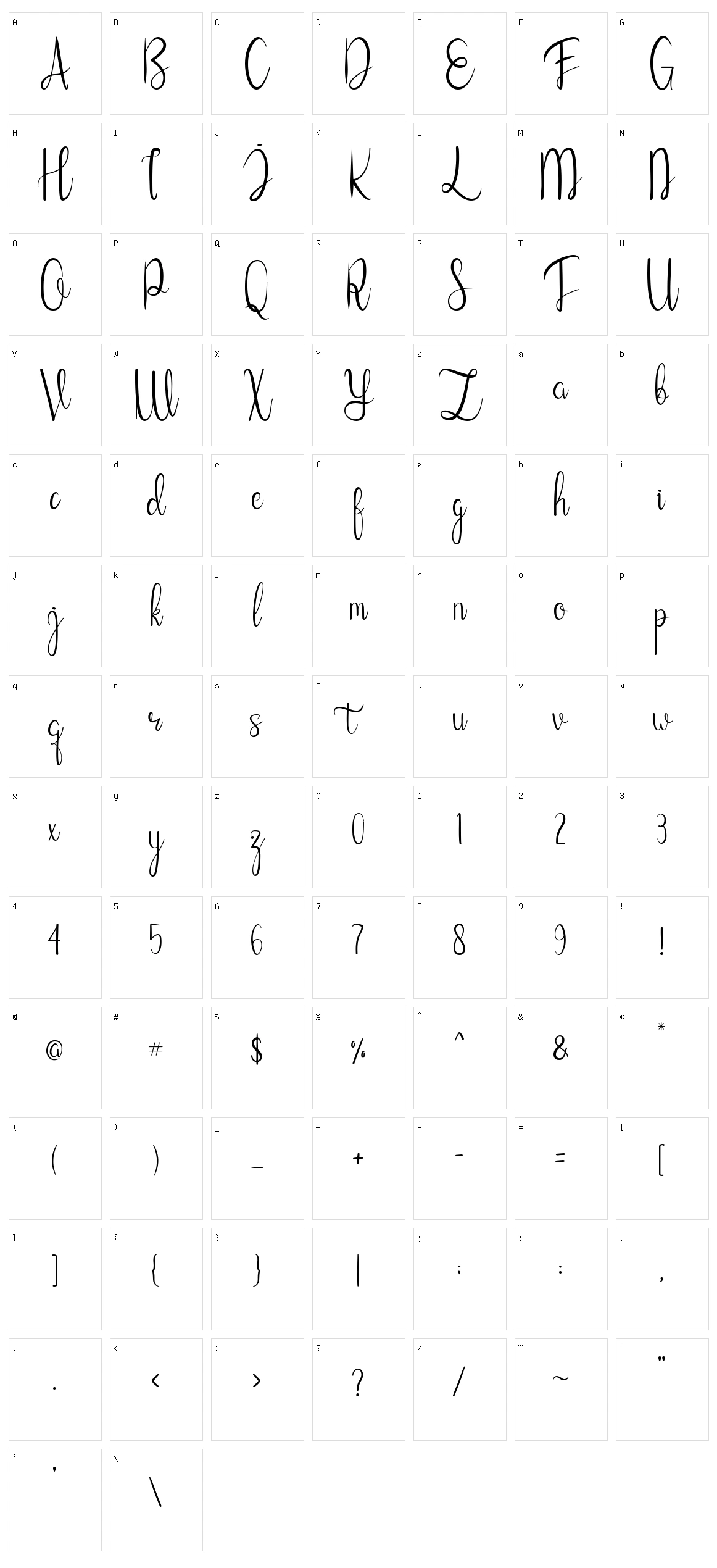 Cathallina Character Set