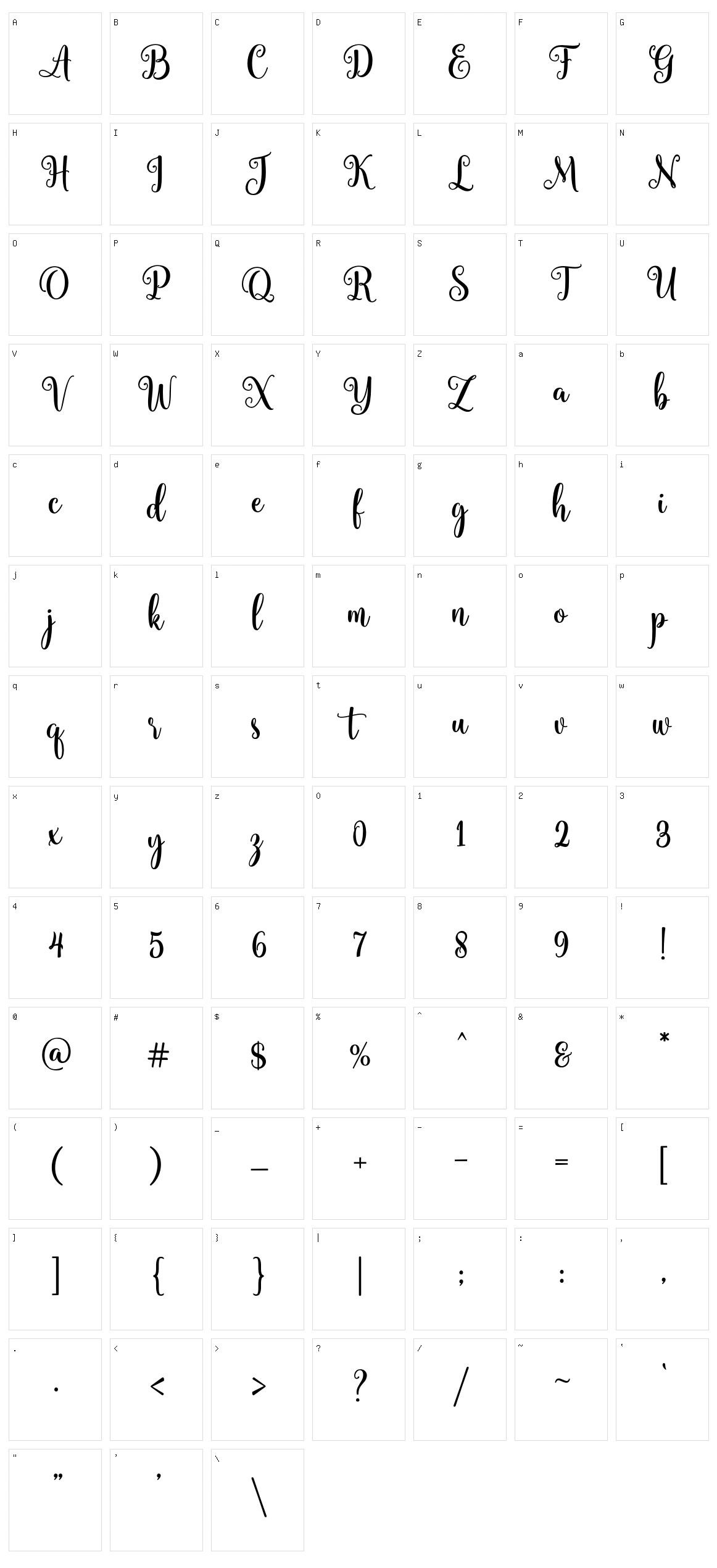 Catherina Character Set