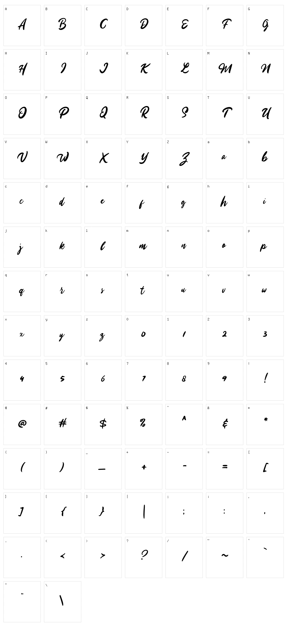 Cerlistine Character Set