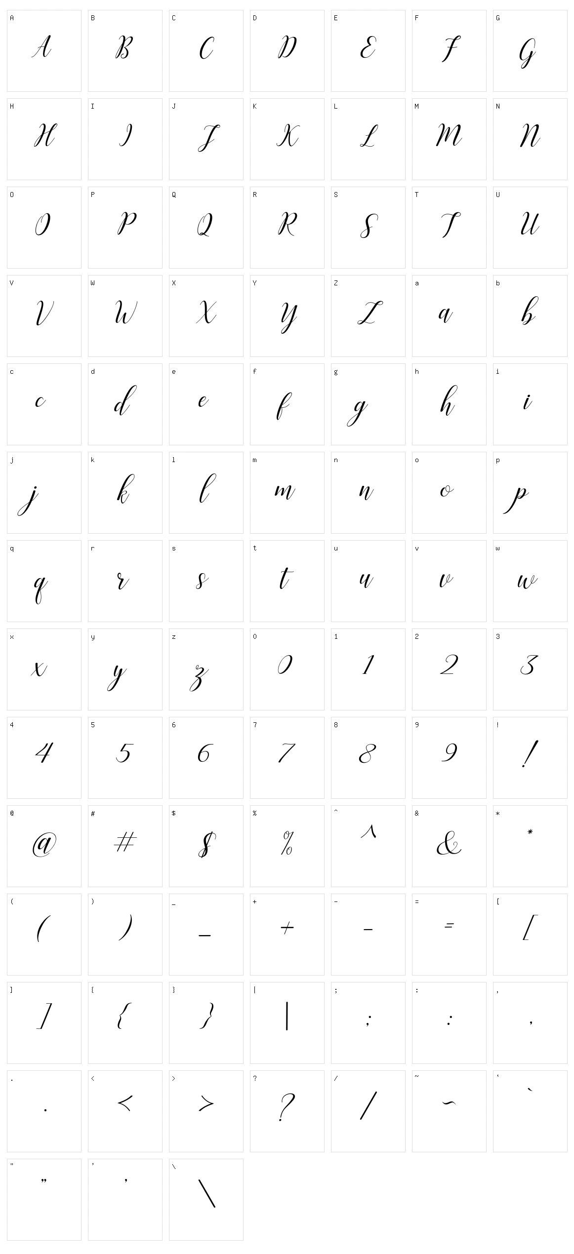 Challista Character Set