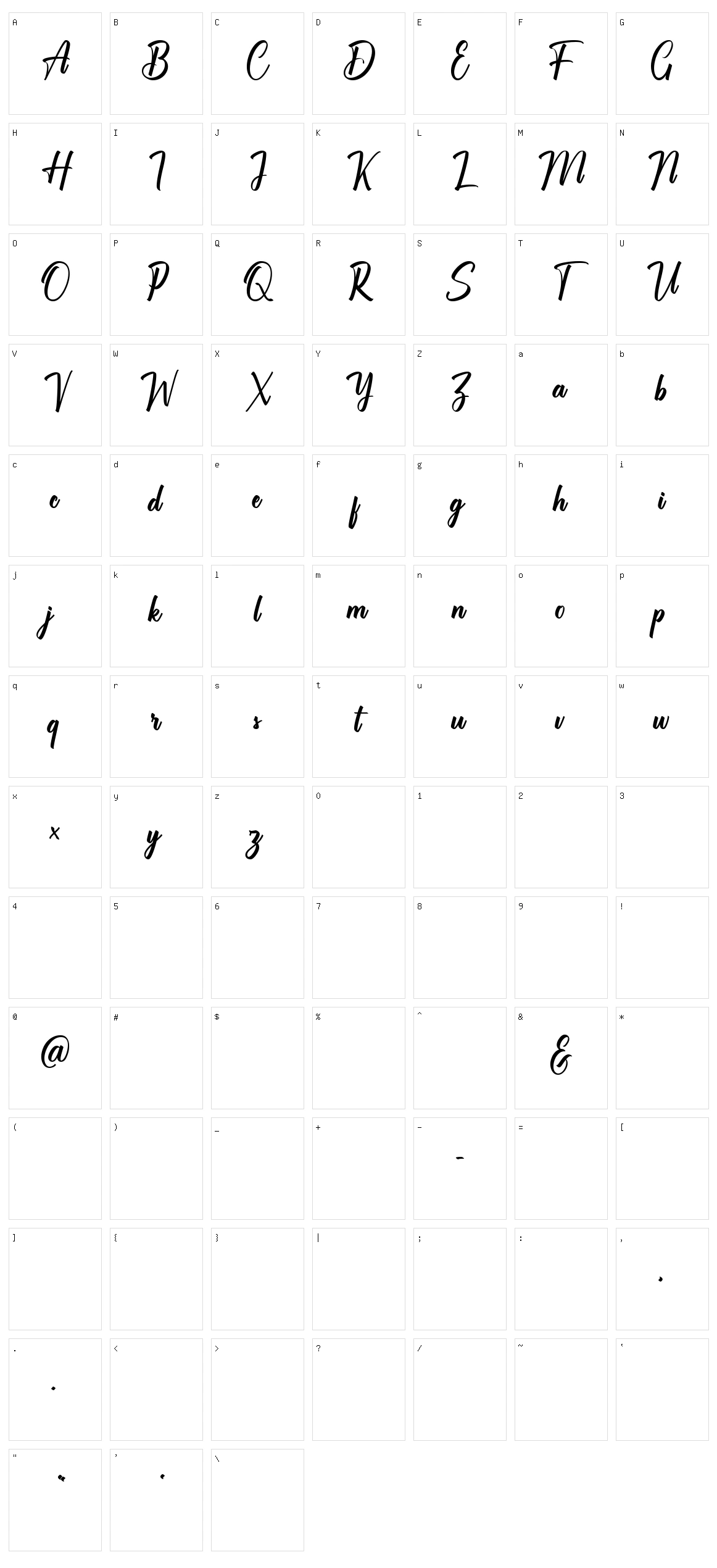 Chaprile Calligraphy Character Set
