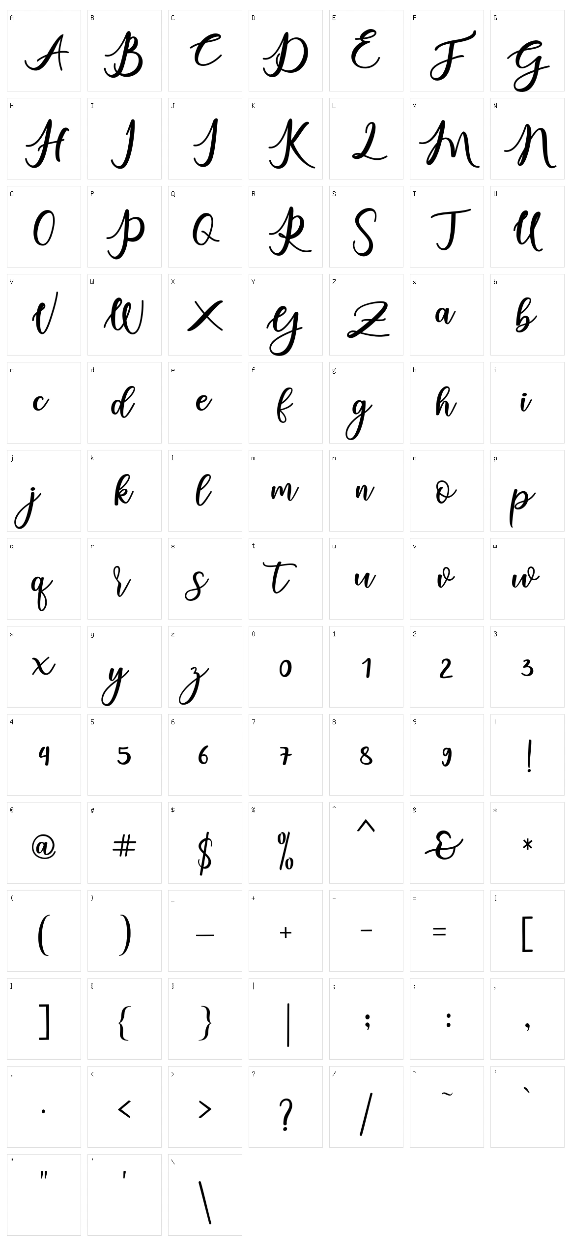 Charlinda Character Set