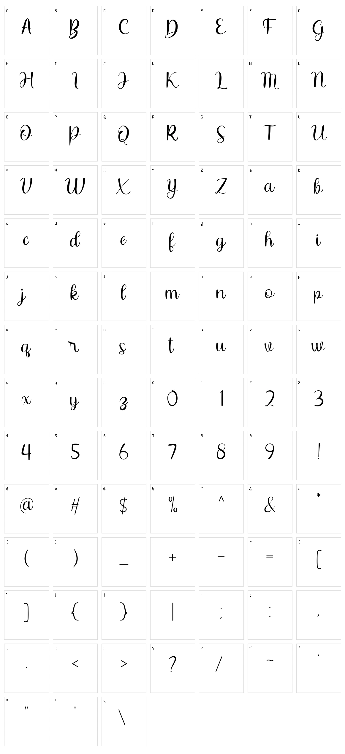 Chaybree Character Set