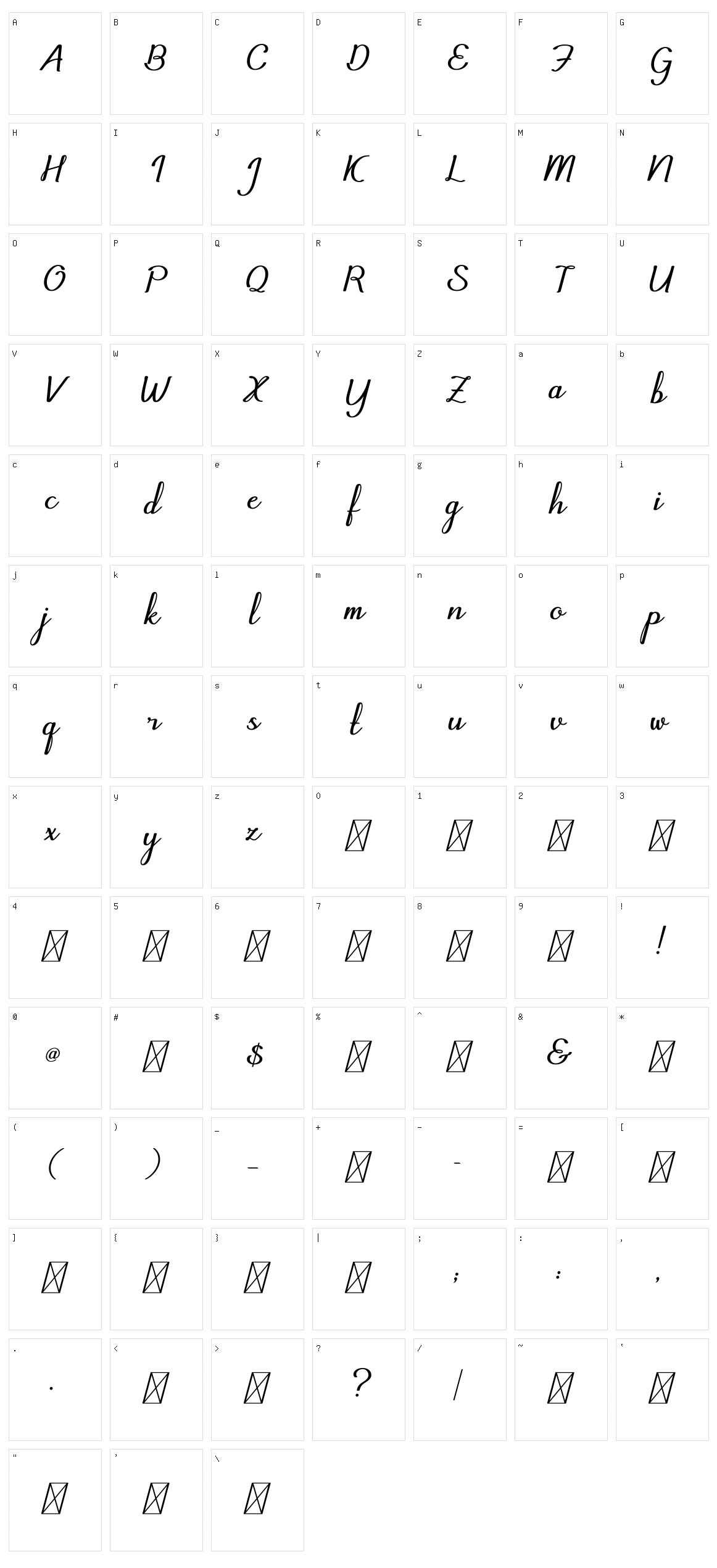 Chiqua Character Set