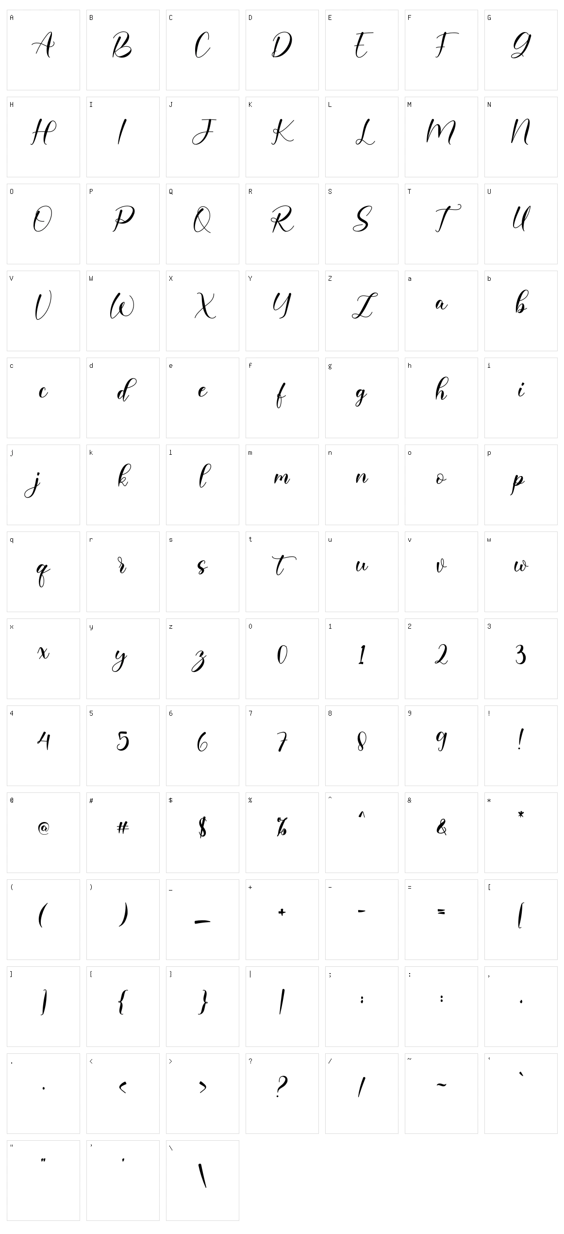 Clarista Character Set