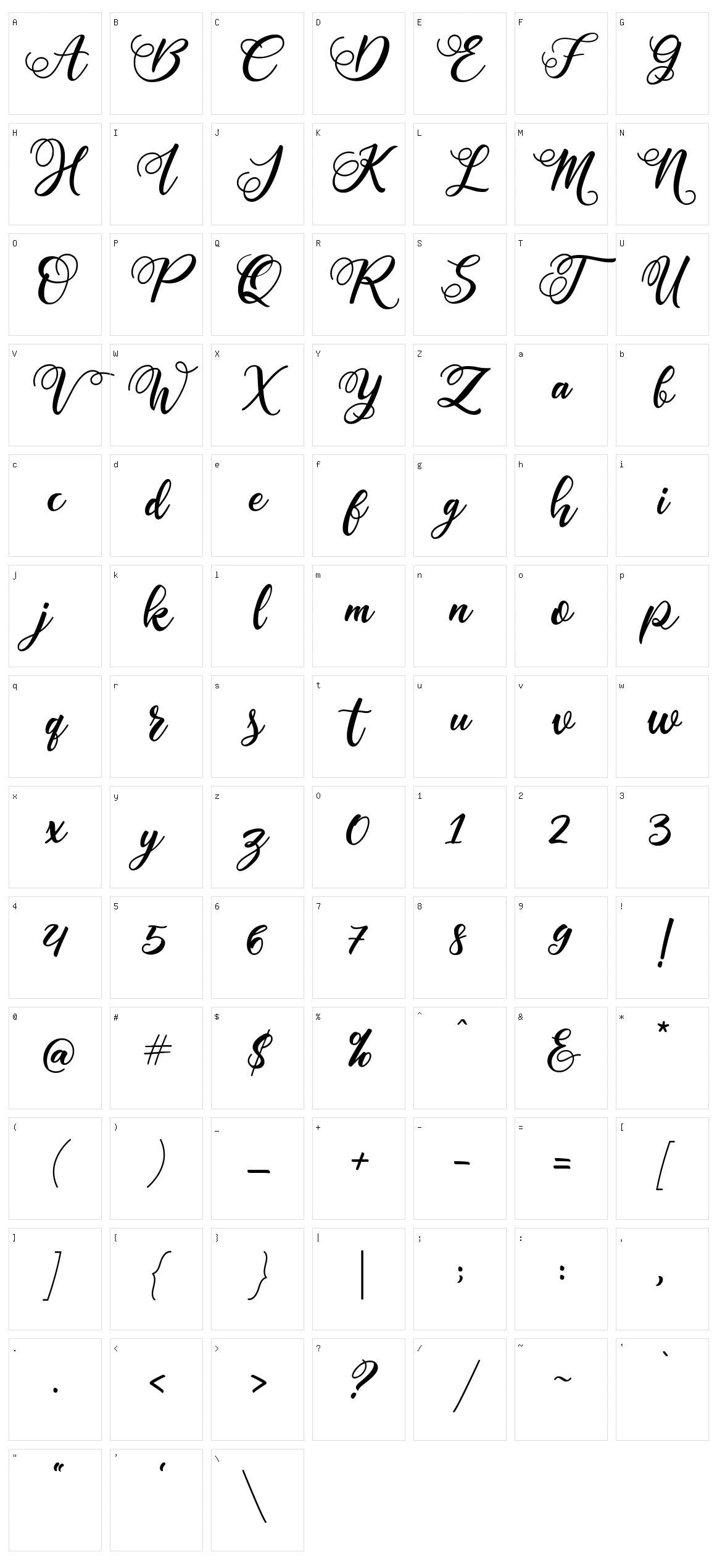 Cointa Character Set