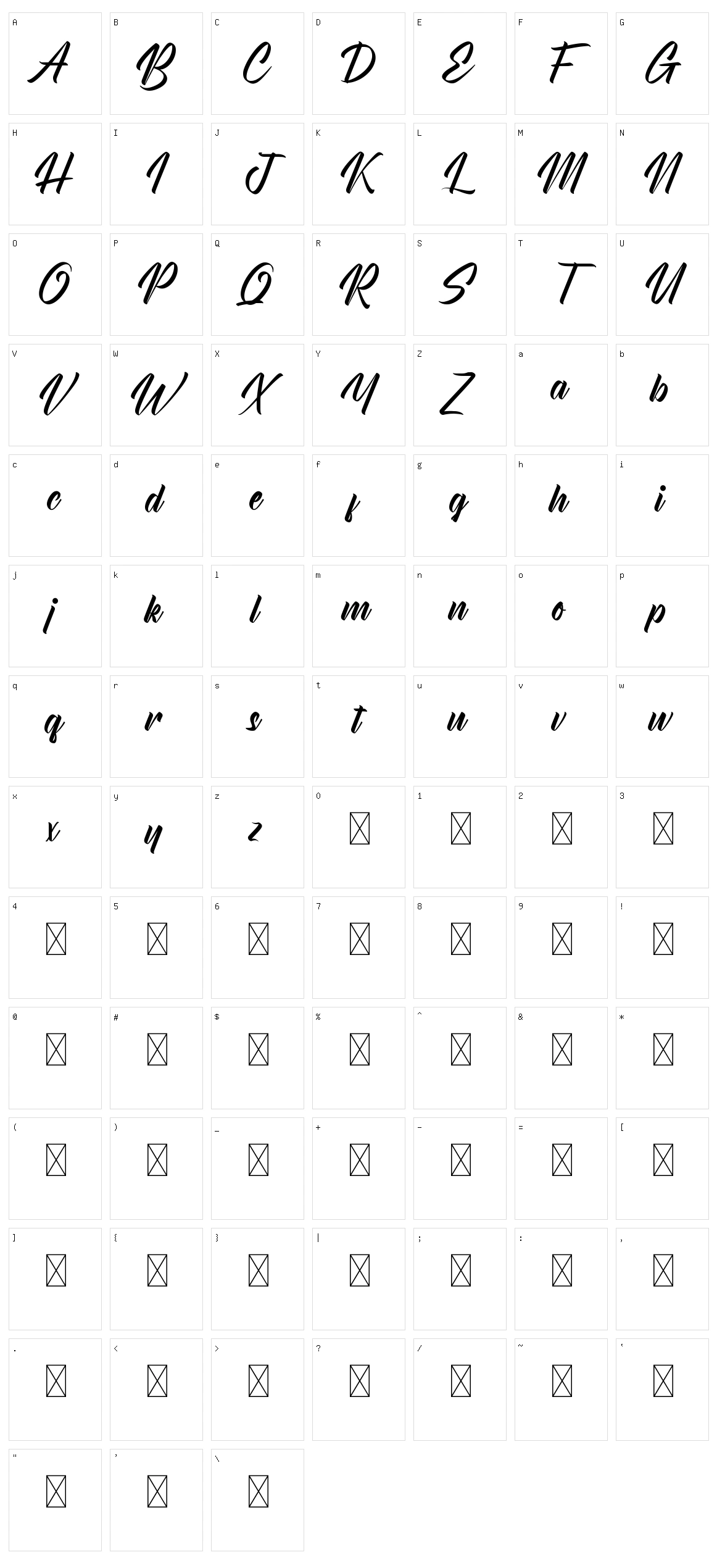 Creamine Character Set