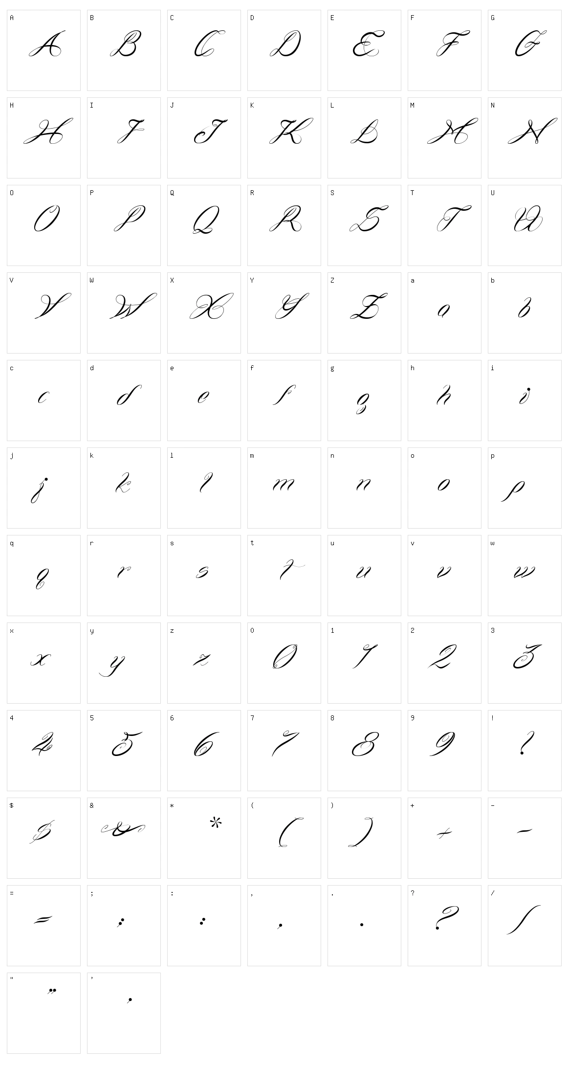 Curlings Character Set