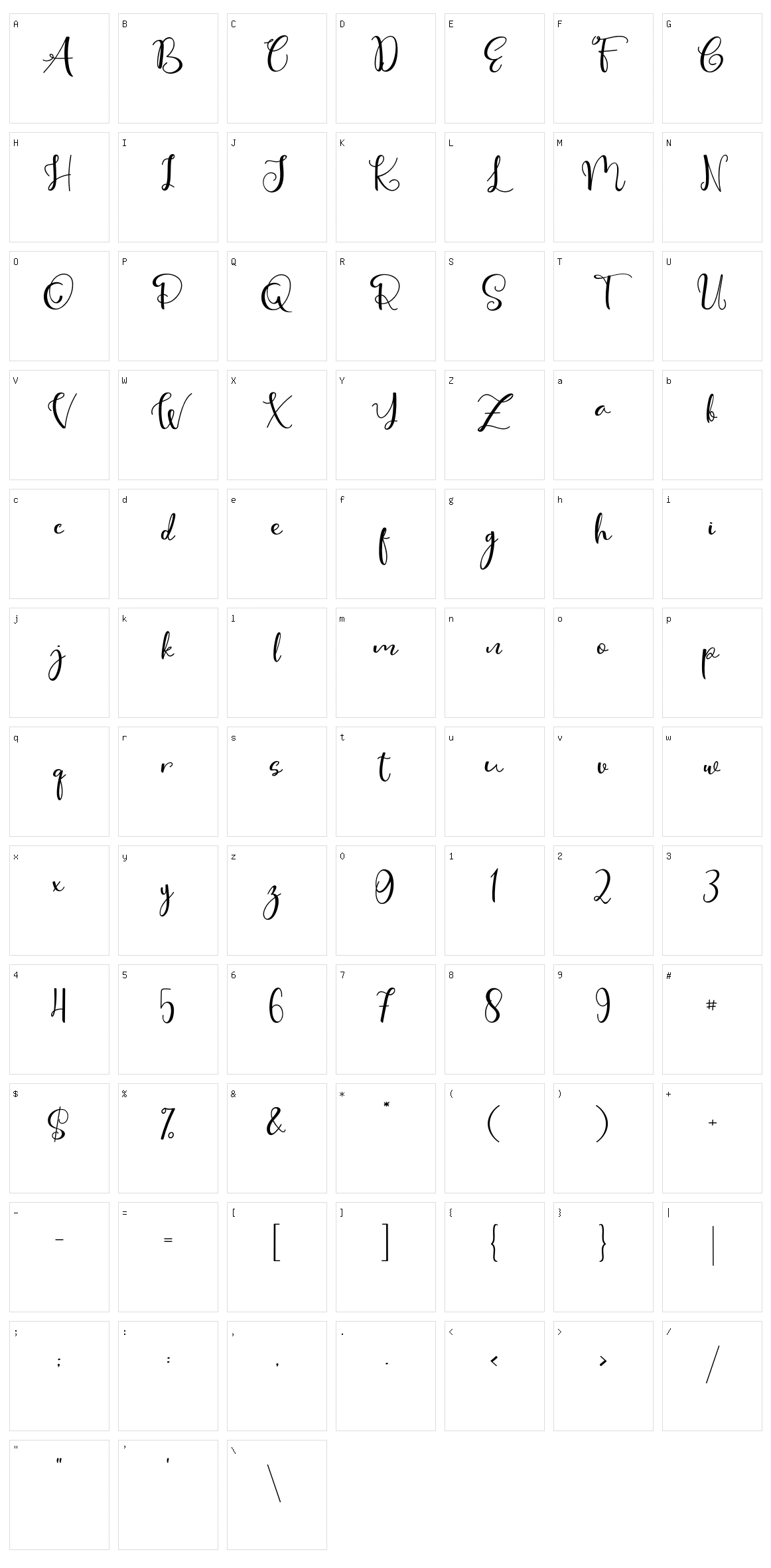 Cute Thing Script Character Set