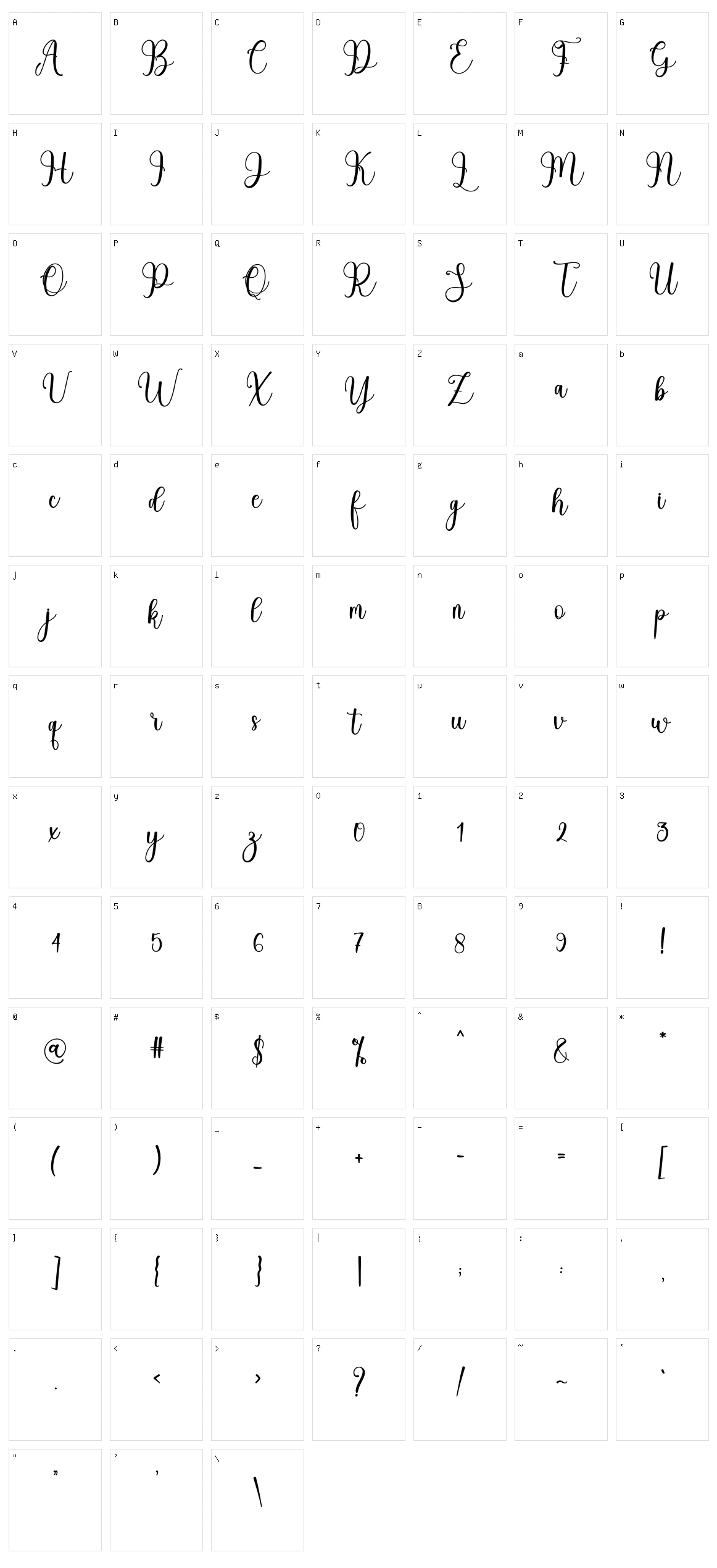 Dady Character Set