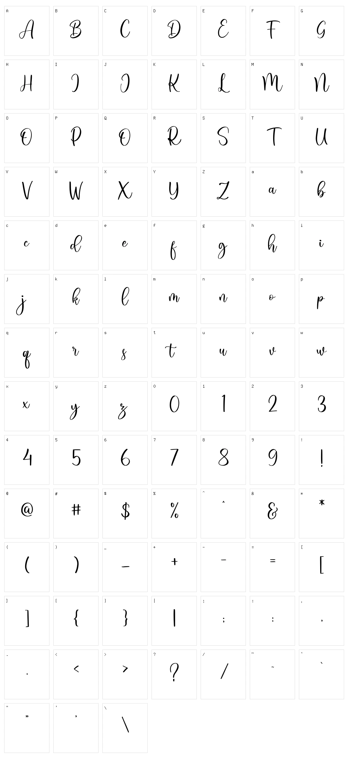 Daisha Character Set