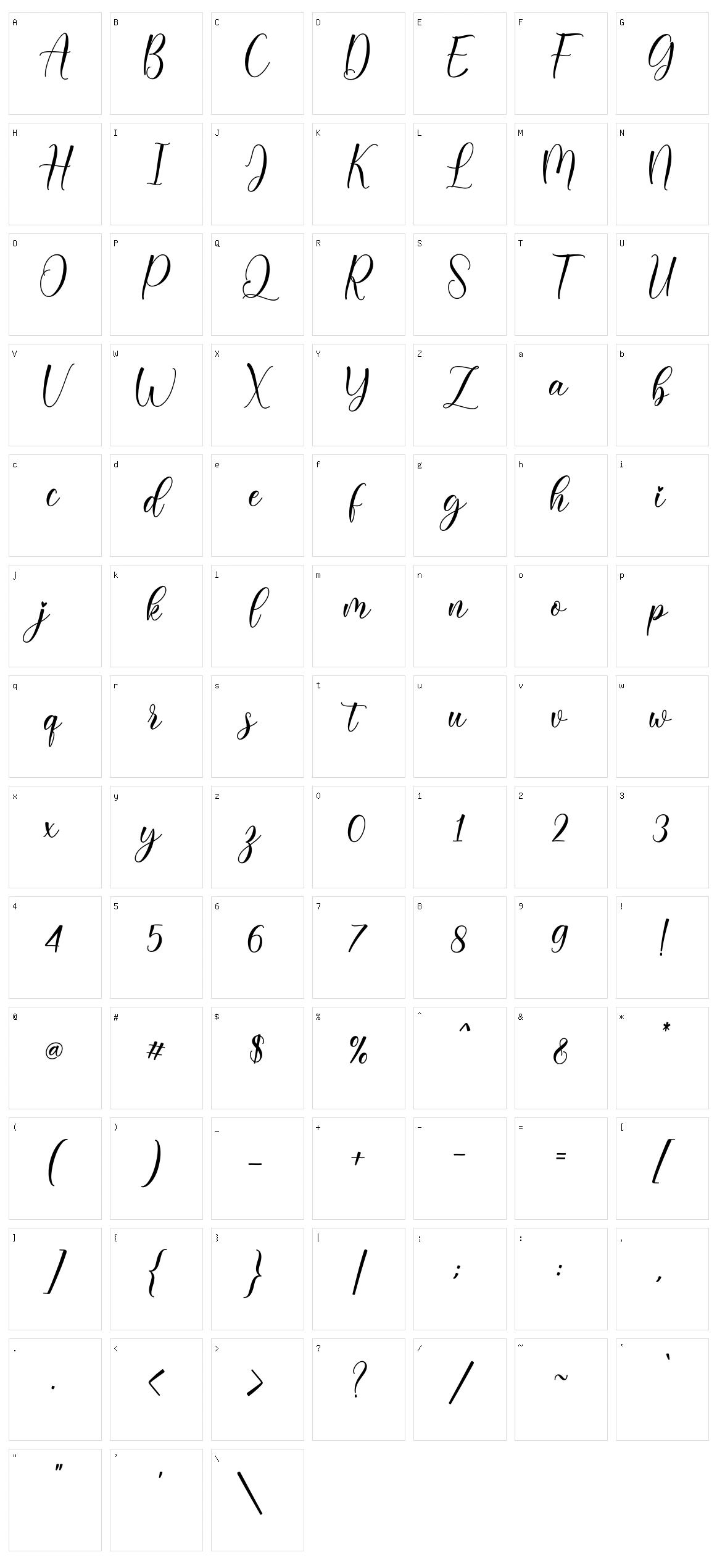 Daligona Character Set
