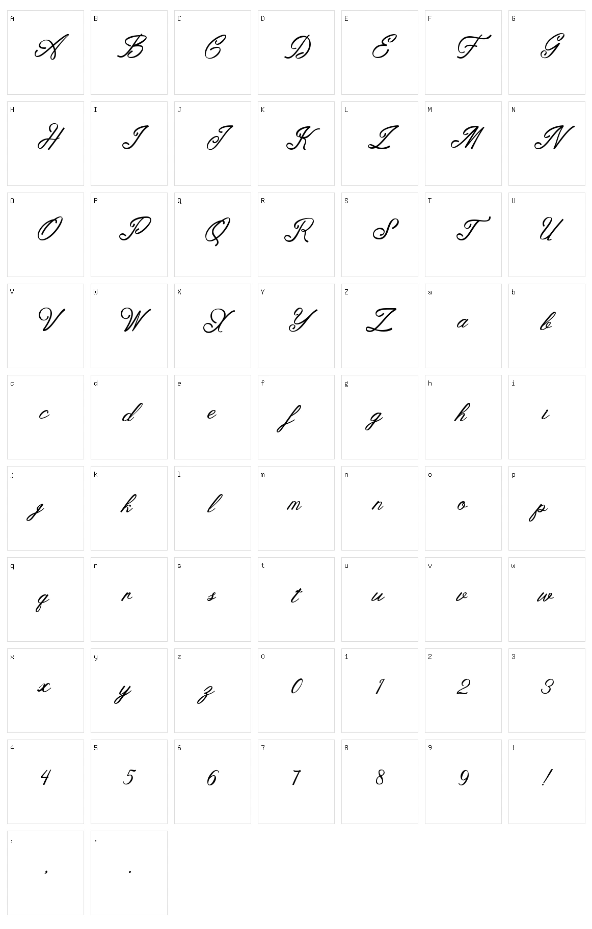 Darllinge Character Set