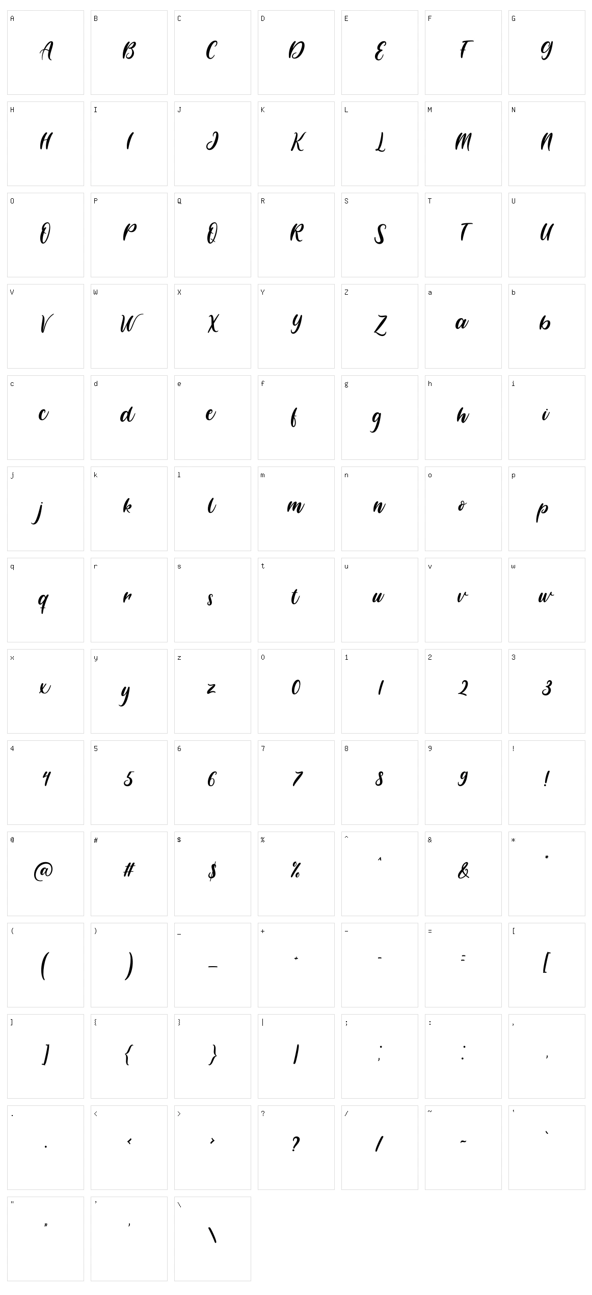 Daylight Character Set