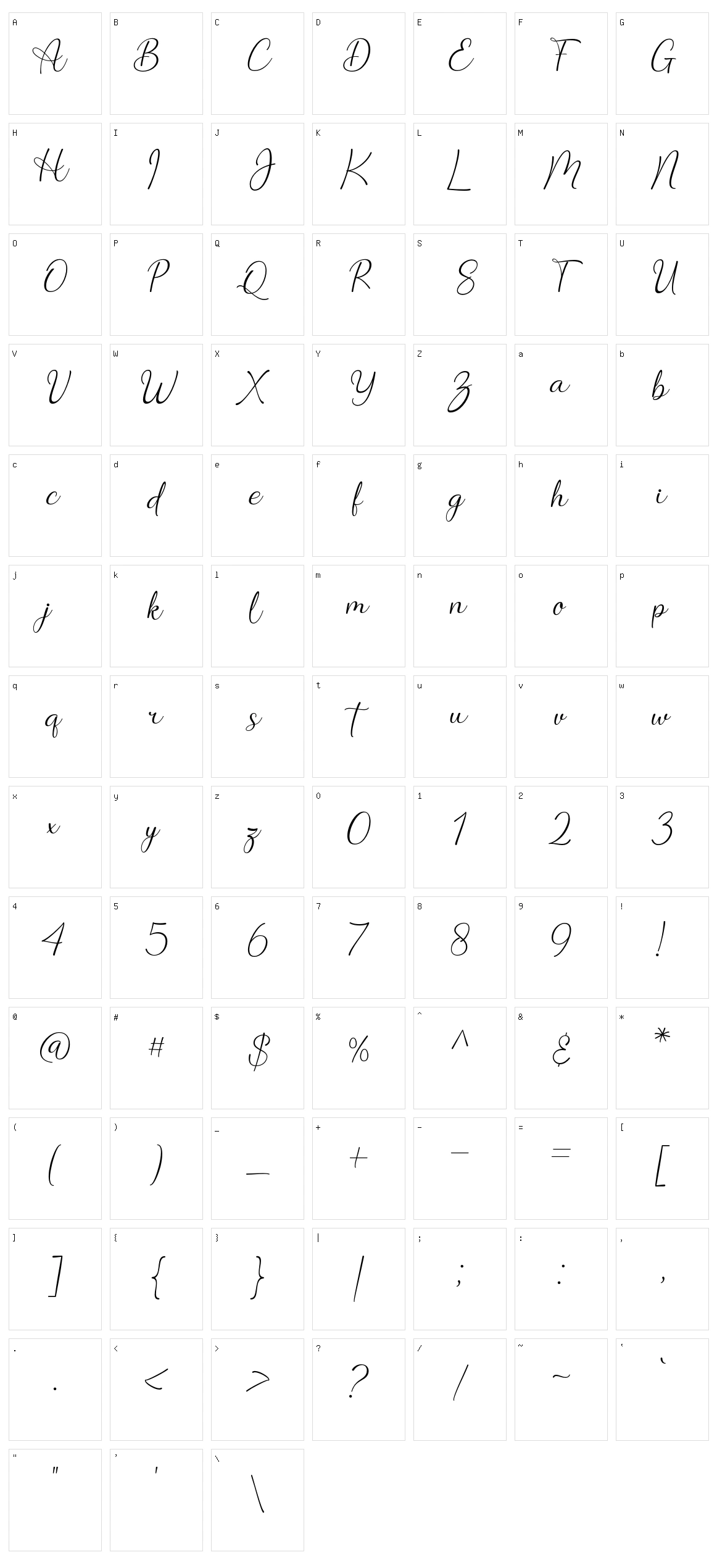 Daylin Character Set