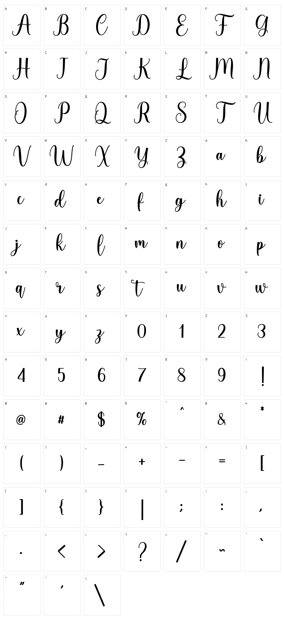Daylove Character Set