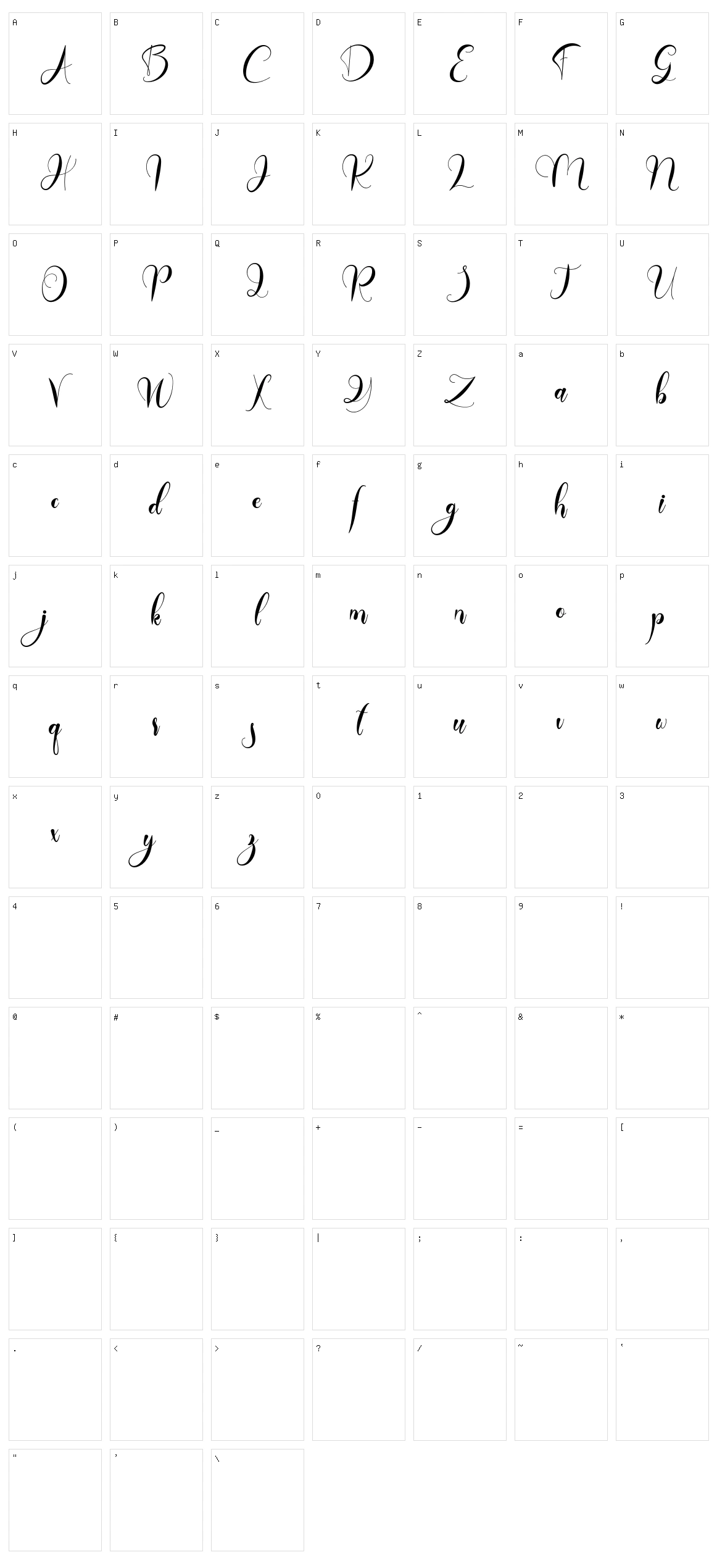 Daytone Character Set