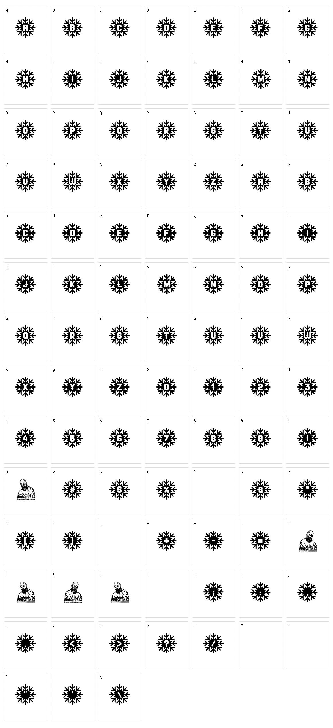 Snow Star Type Character Set