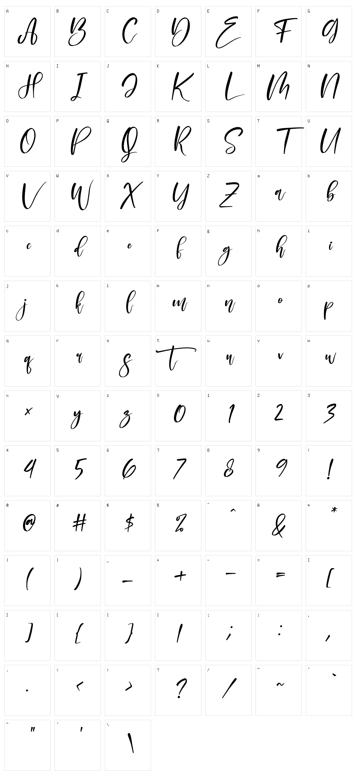 Delashanty Character Set