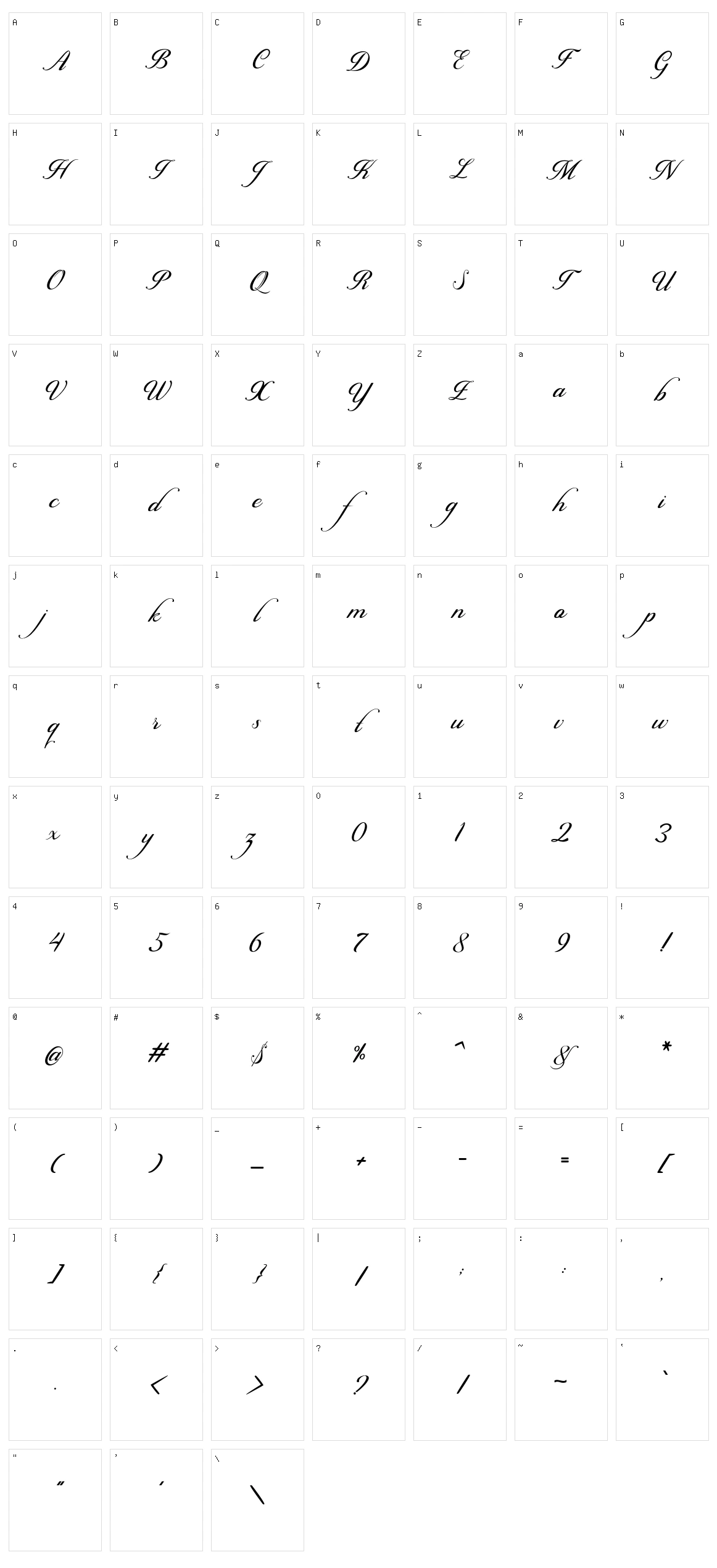 Delberg Character Set