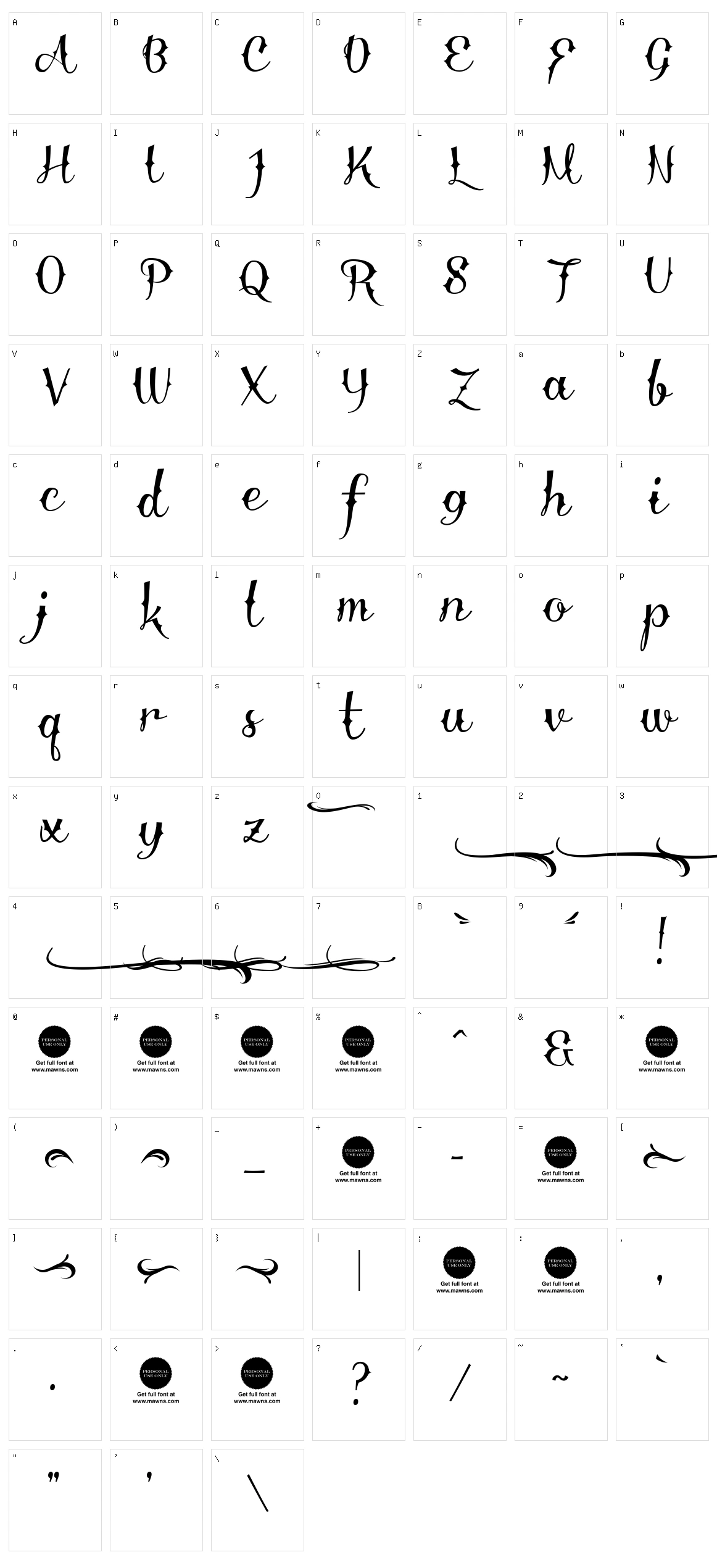 Delinquente Character Set