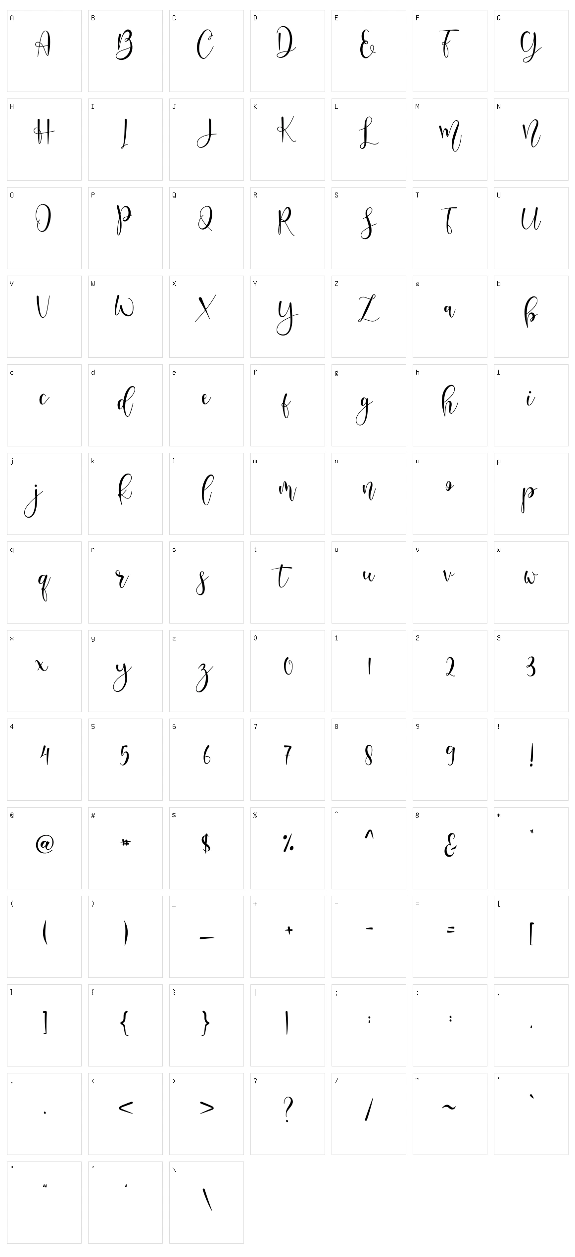 Delisha Character Set