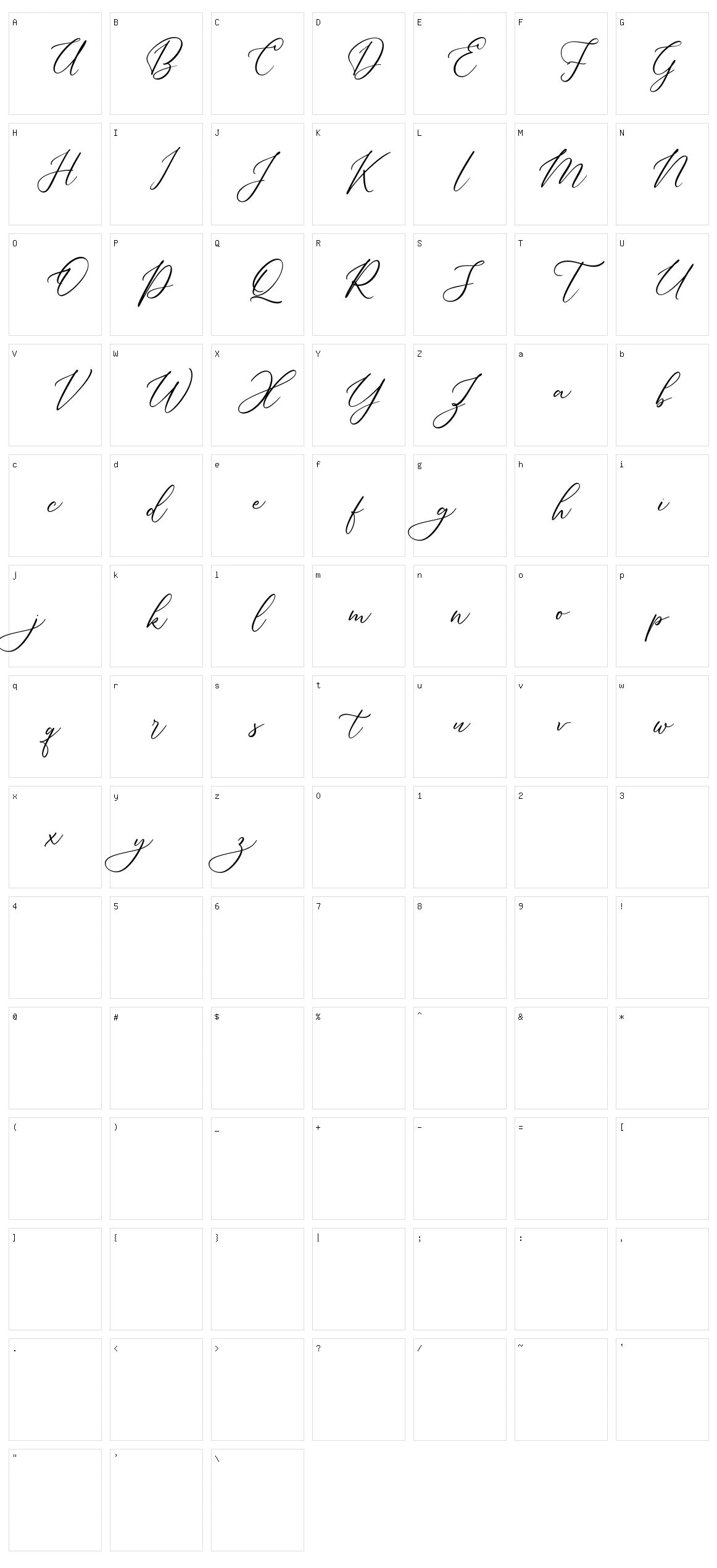 Dellaine Character Set