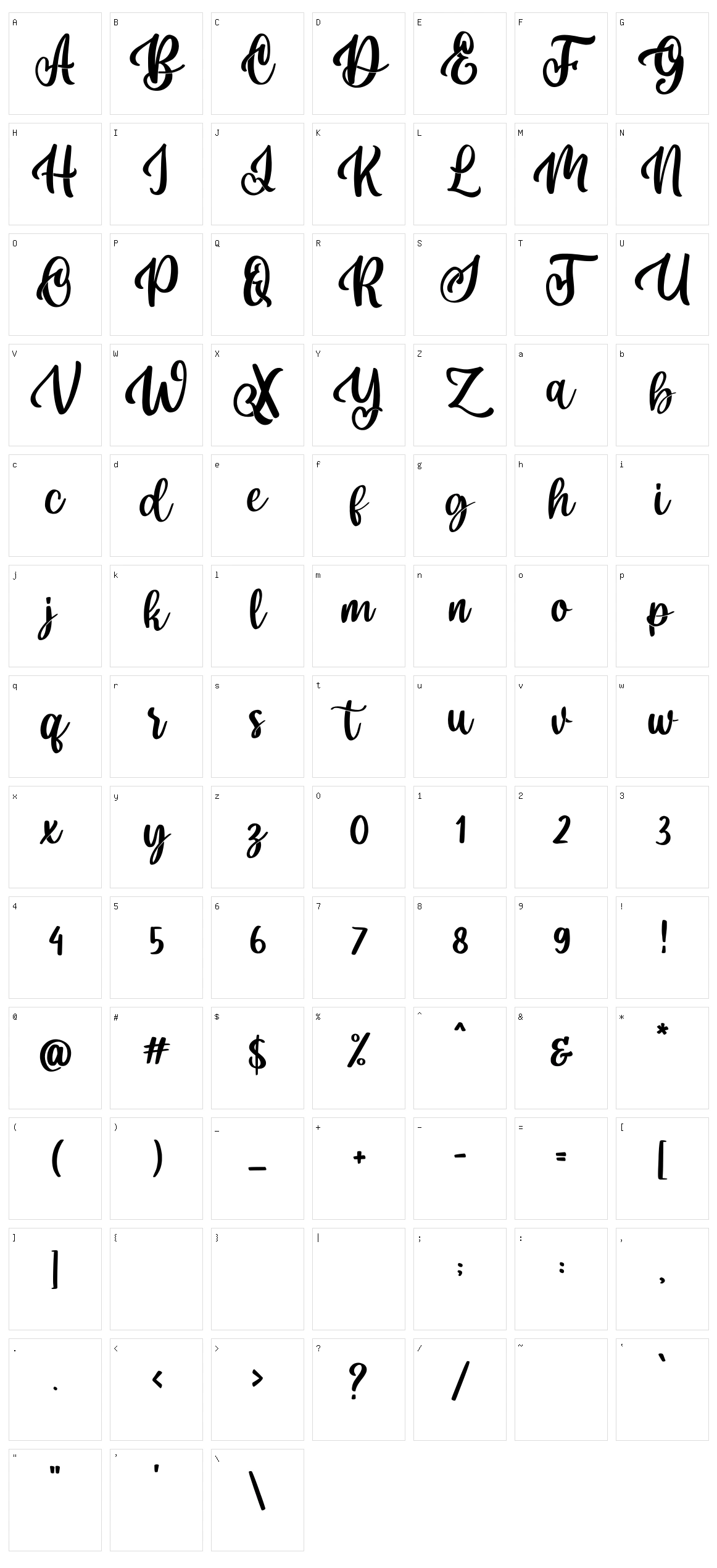 Dellicia Character Set