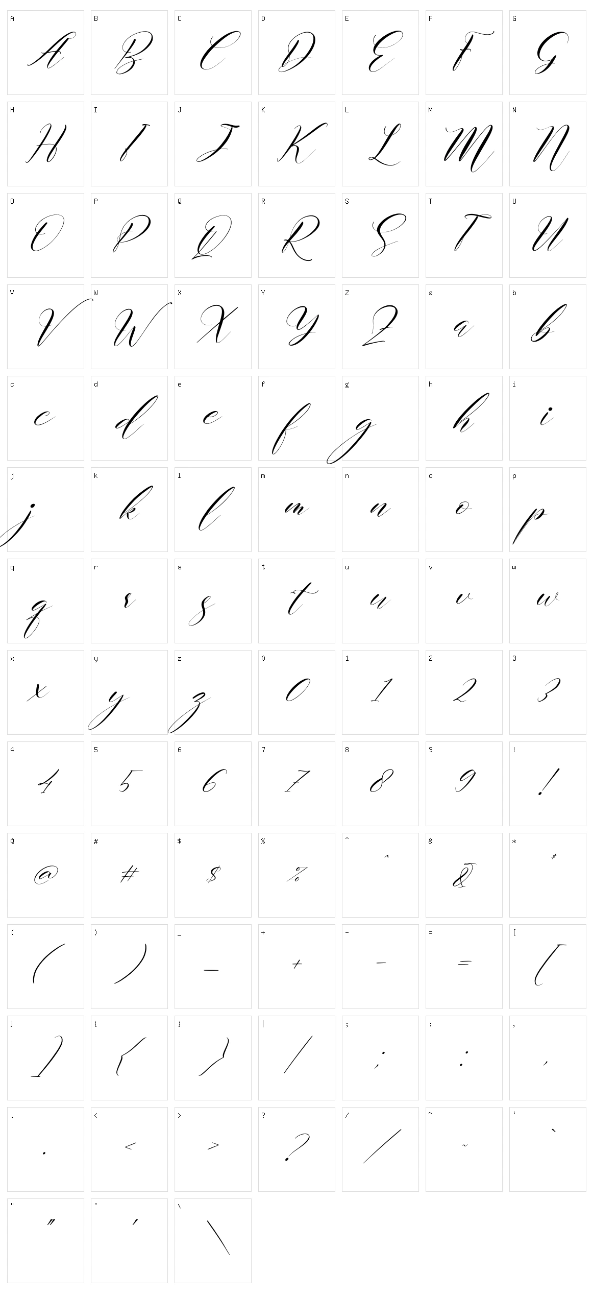 Delmore Character Set