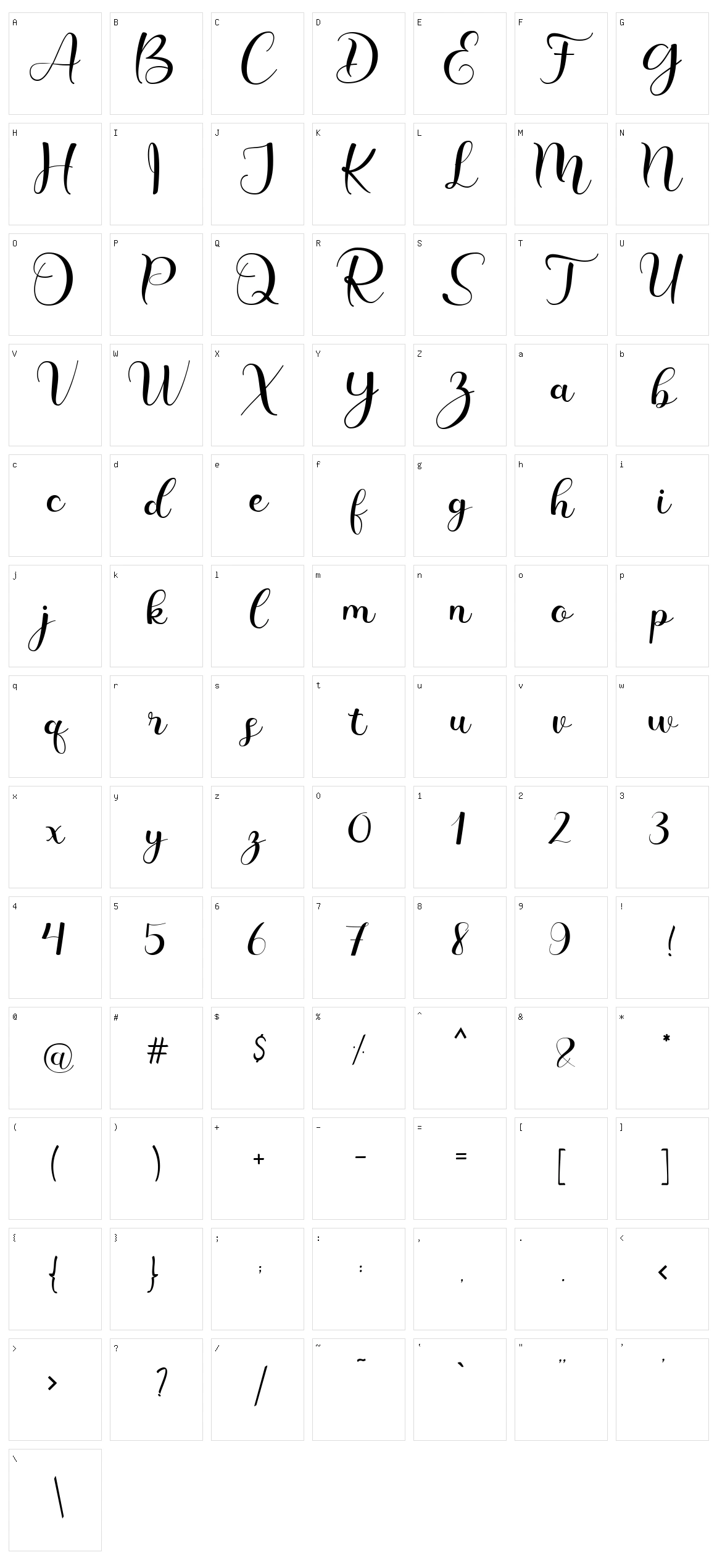 Denisha Character Set