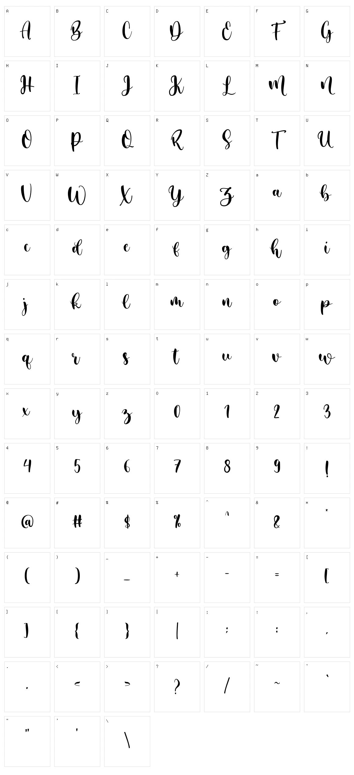 Desmonthe Character Set